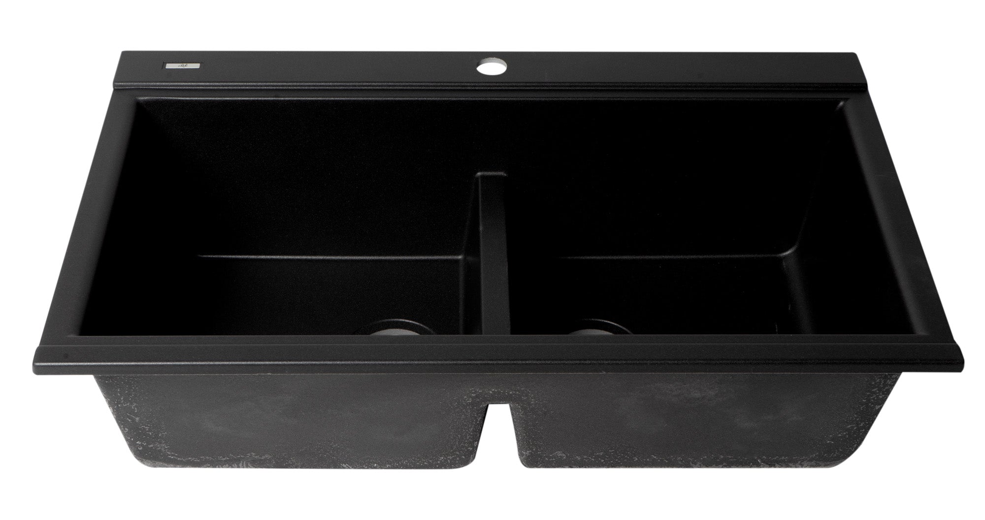 Alternate Image for ALFI 34" Drop In Granite Composite Workstation Kitchen Sink with Accessories, 50/50 Double Bowl, Black, 1 Faucet Hole, AB3418DBDI-BLA