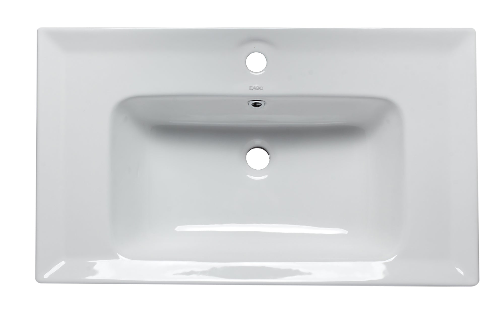 Alternate Image for Eago 31.5" x 18.88" Rectangle Drop In Porcelain Bathroom Sink, White, 1 Faucet Hole, BH003