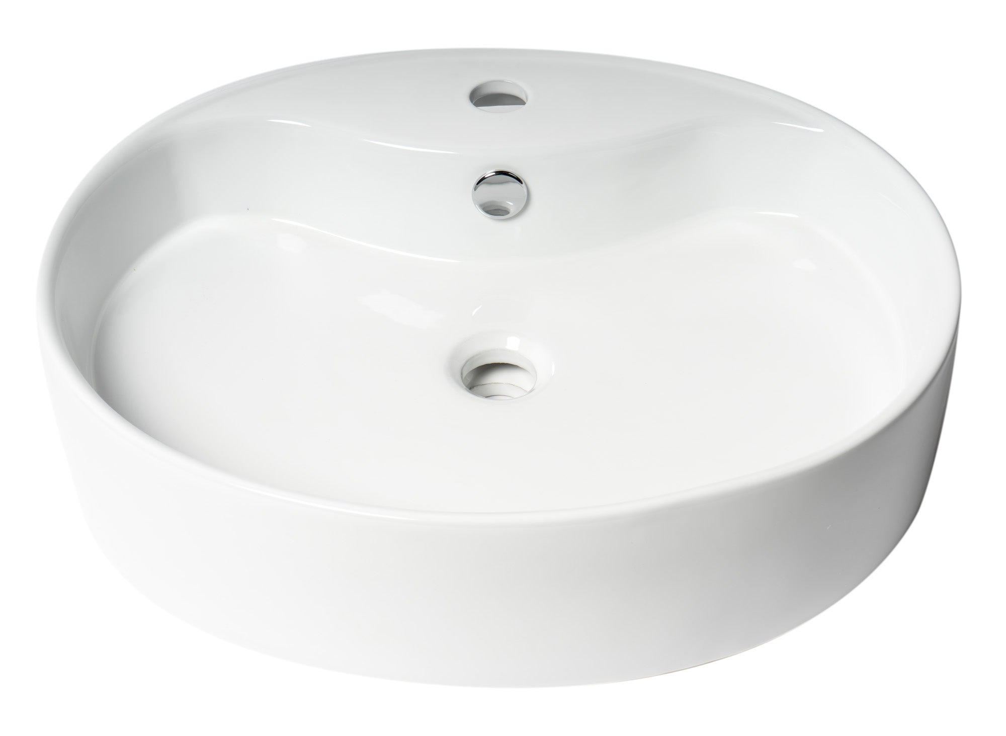 Alternate Image for ALFI brand 22" x 18.13" Oval Above Mount Porcelain Bathroom Sink, White, 1 Faucet Hole, ABC910