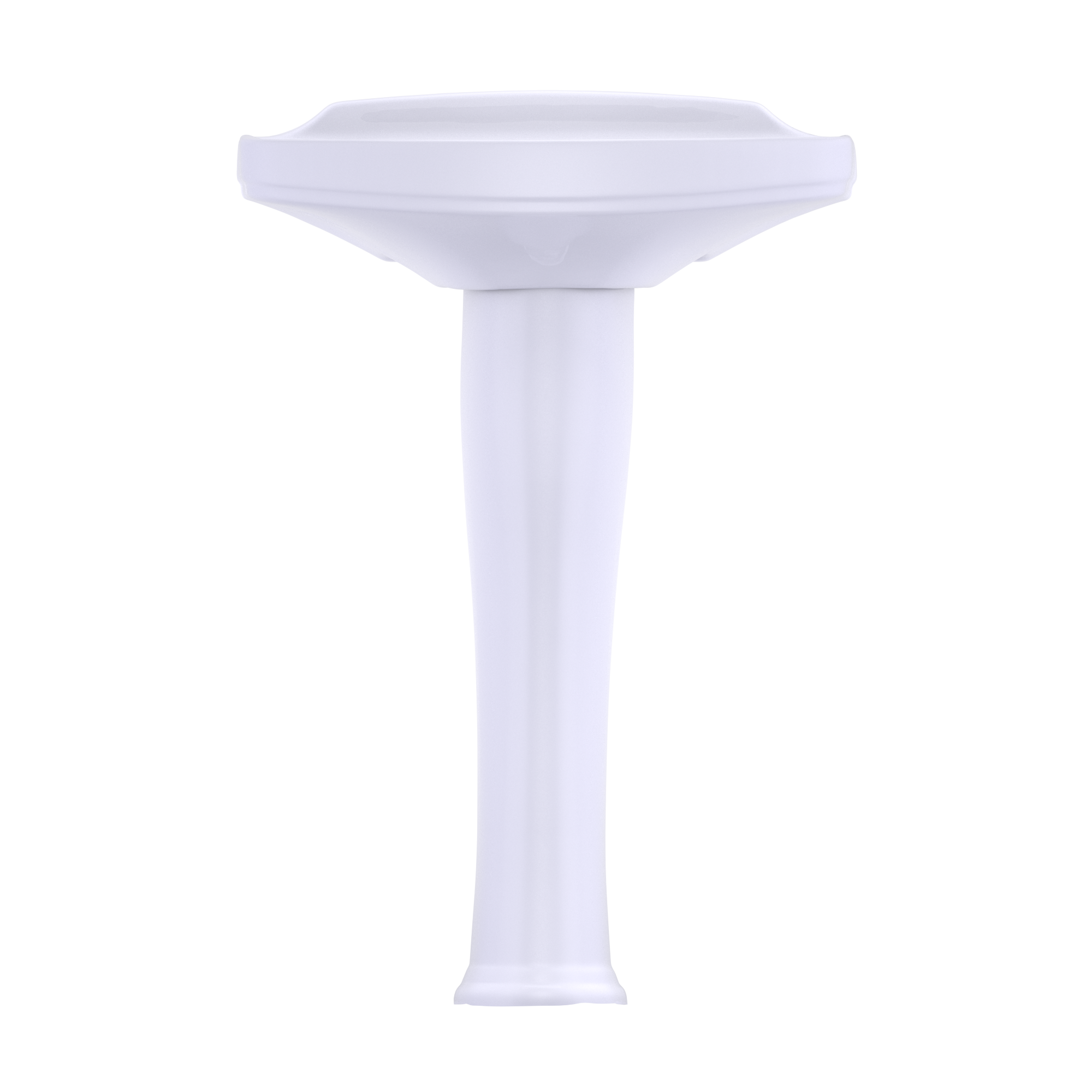 TOTO Dartmouth Rectangular Pedestal Bathroom Sink with Arched Front for 4 Inch Center Faucets, Cotton White, Vitreous China, LPT642.4#01