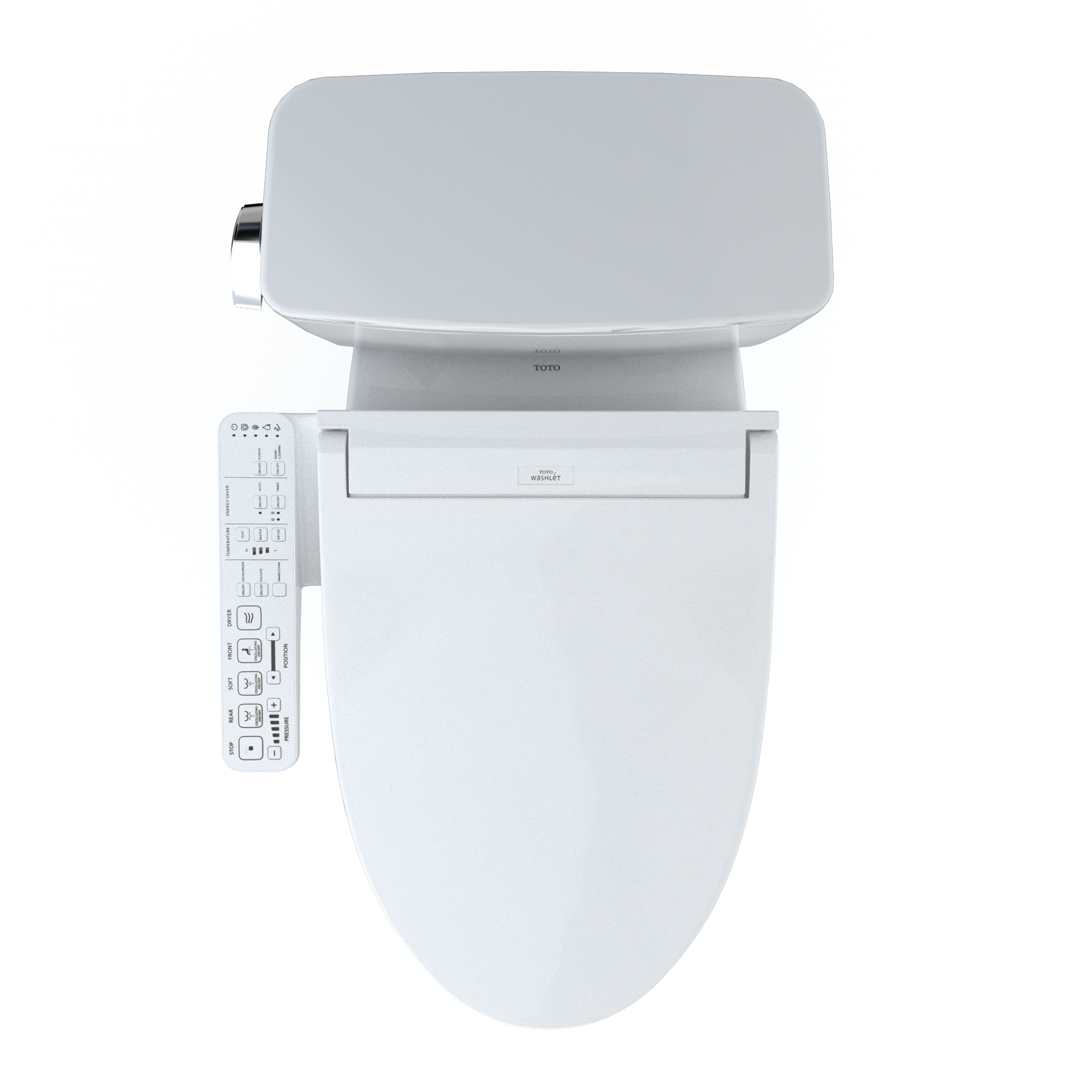 Alternate Image for TOTO Drake WASHLET+ Two-Piece Elongated 1.6 GPF TORNADO FLUSH Toilet with C2 Bidet Seat, Cotton White, Vitreous China, MW7763074CSG#01
