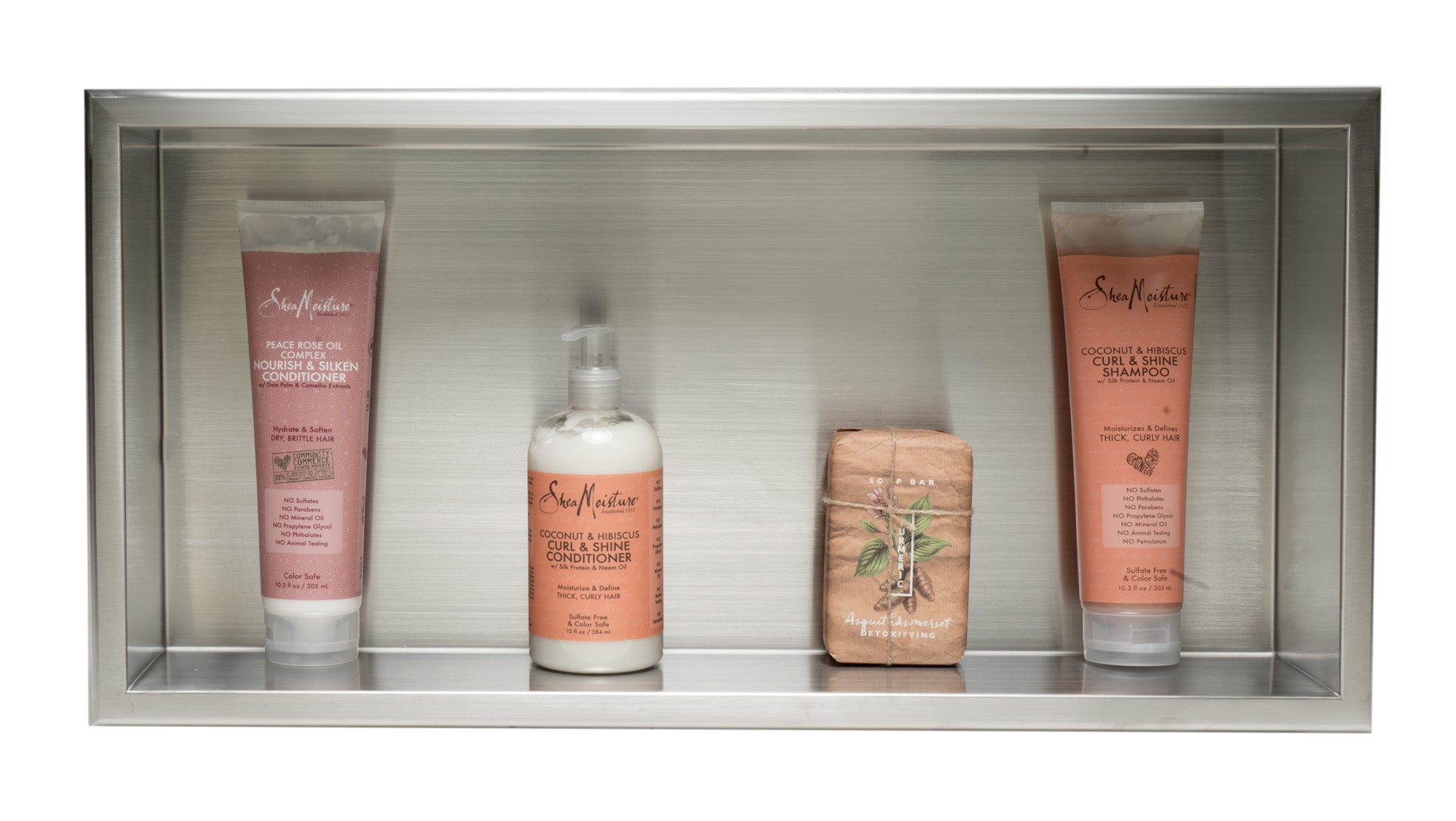 Alternate Image for ALFI brand ABN2412-BSS 24 x 12 Brushed Stainless Steel Horizontal Single Shelf Bath Shower Niche, 20 Gauge