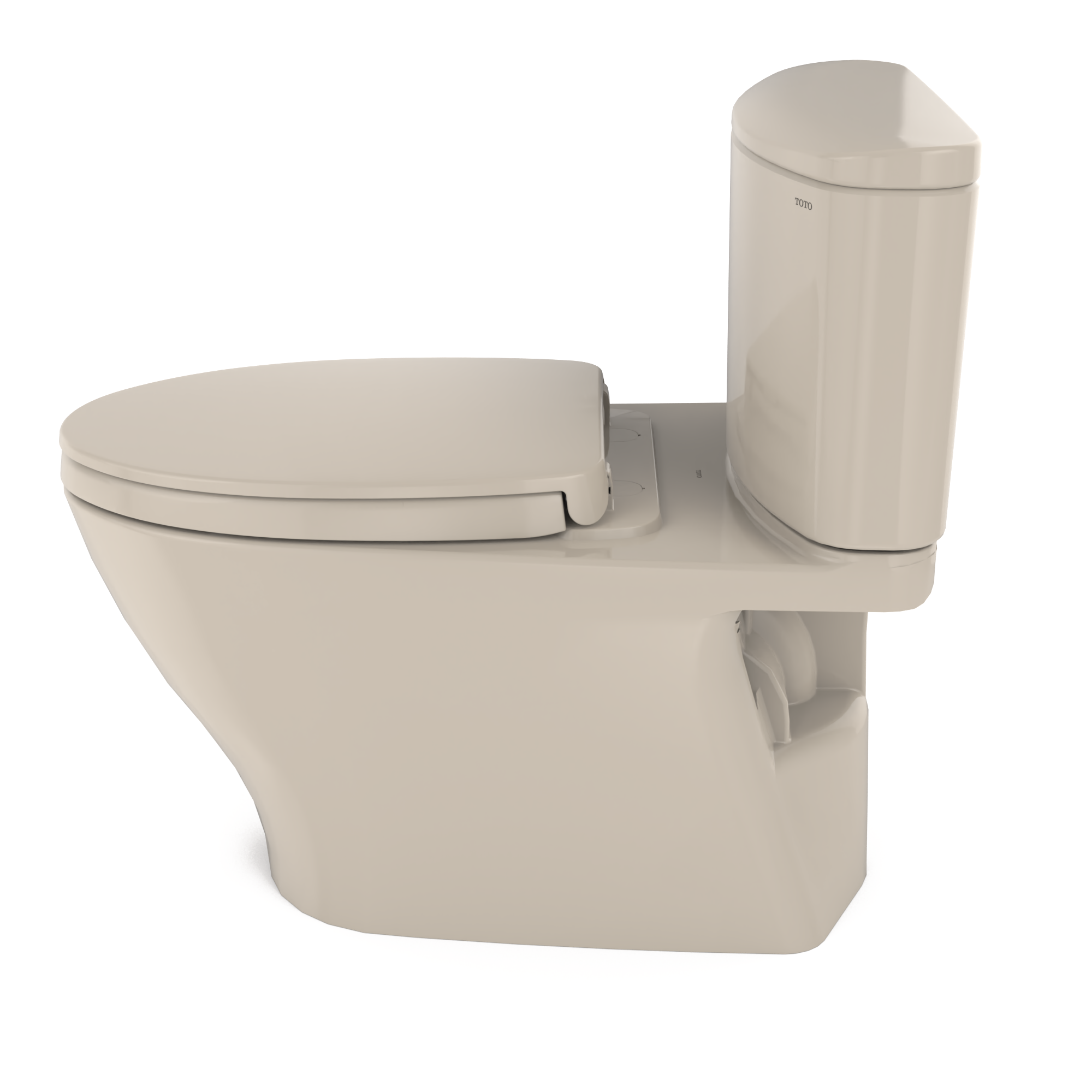 Alternate Image for TOTO Nexus Two-Piece Elongated 1.28 GPF Universal Height Toilet with CEFIONTECT and SS124 SoftClose Seat, WASHLET+ Ready, Bone, Vitreous China, MS442124CEFG#03