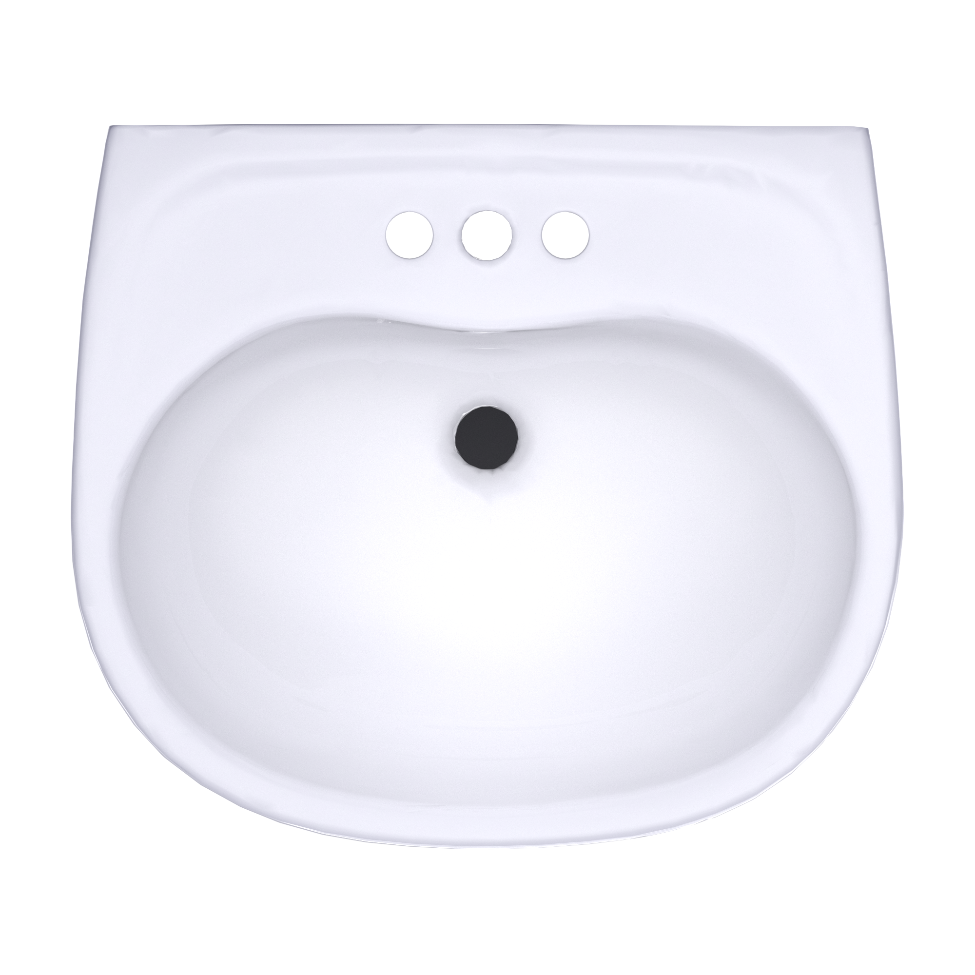 Alternate Image for TOTO Supreme Oval Wall-Mount Bathroom Sink with CEFIONTECT and Shroud for 4 Inch Center Faucets, Cotton White, Vitreous China, LHT241.4G#01