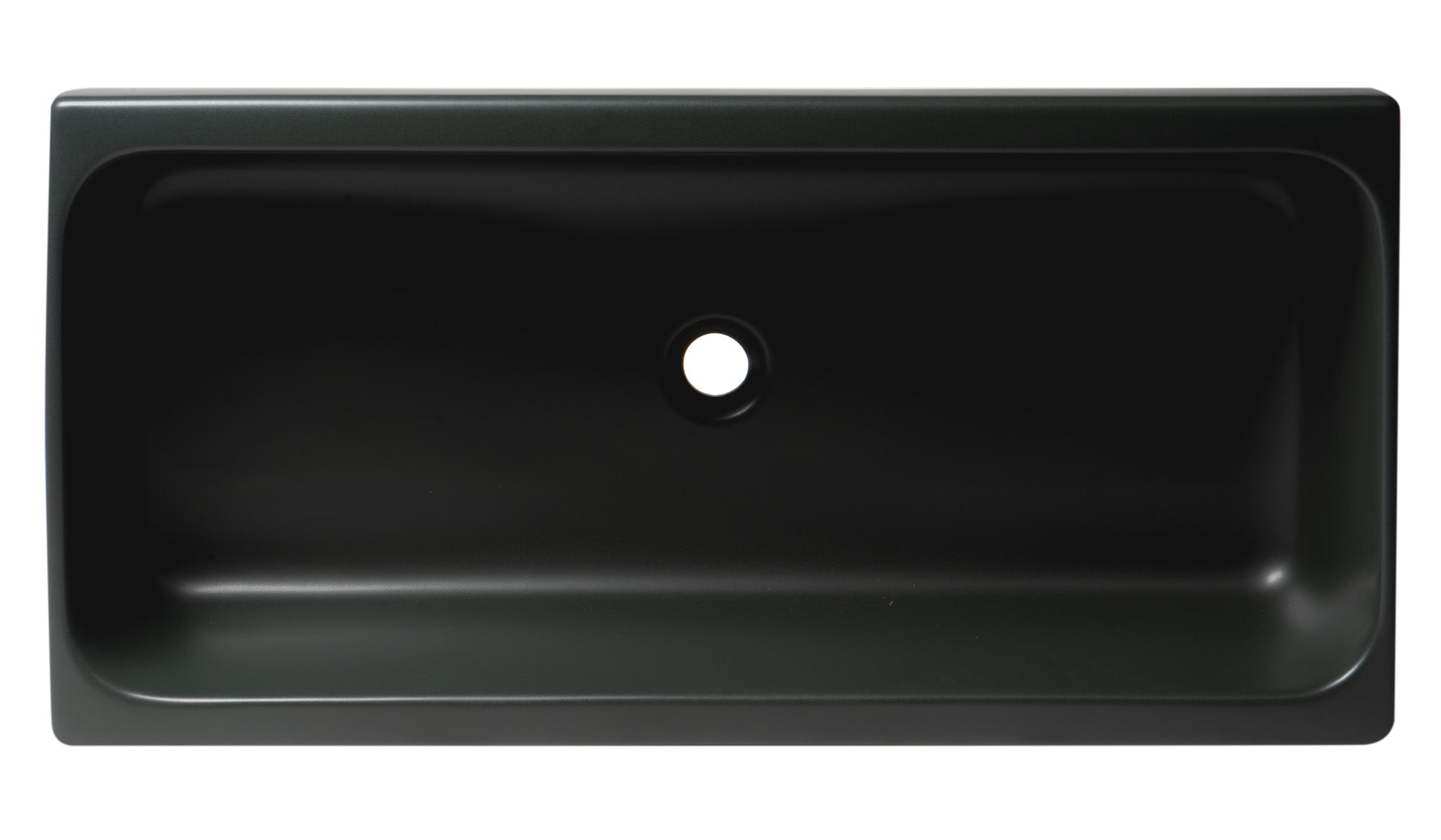 Alternate Image for ALFI brand 35.5" x 17.75" Rectangle Above Mount or Semi Recessed Fireclay Bathroom Sink, Black Matte, No Faucet Hole, AB36TRBM