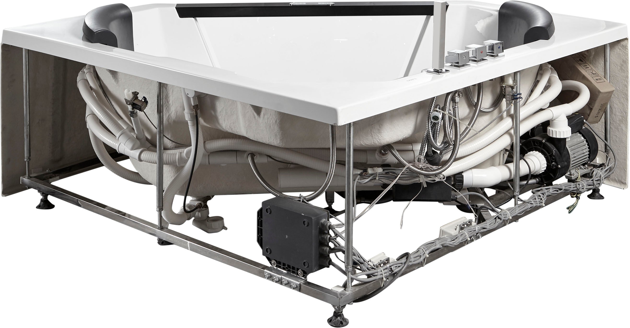 Alternate Image for Eago 59" Acrylic Corner Neo-angle Round Bathtub, White, AM156ETL