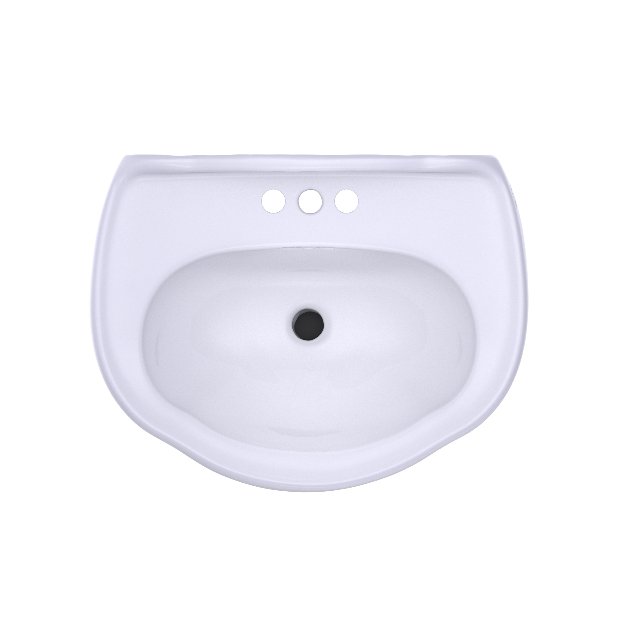 Alternate Image for TOTO Whitney Oval Pedestal Bathroom Sink for 4 Inch Center Faucets, Cotton White, Vitreous China, LPT754.4#01