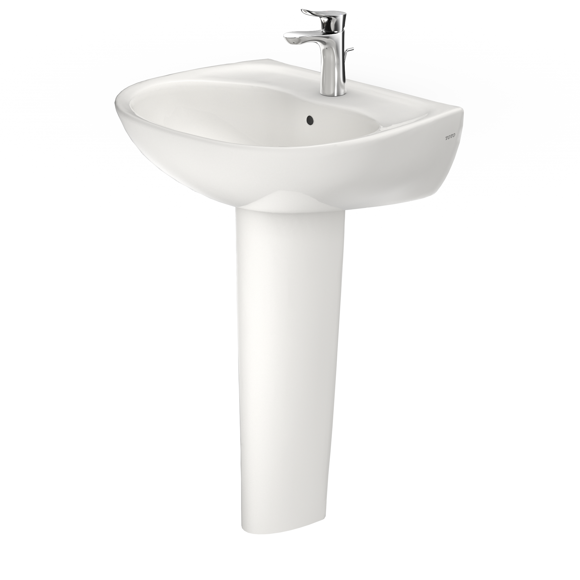 Alternate Image for TOTO Supreme Oval Basin Pedestal Bathroom Sink with CeFiONtect for Single Hole Faucets, Colonial White, Vitreous China, LPT241G#11