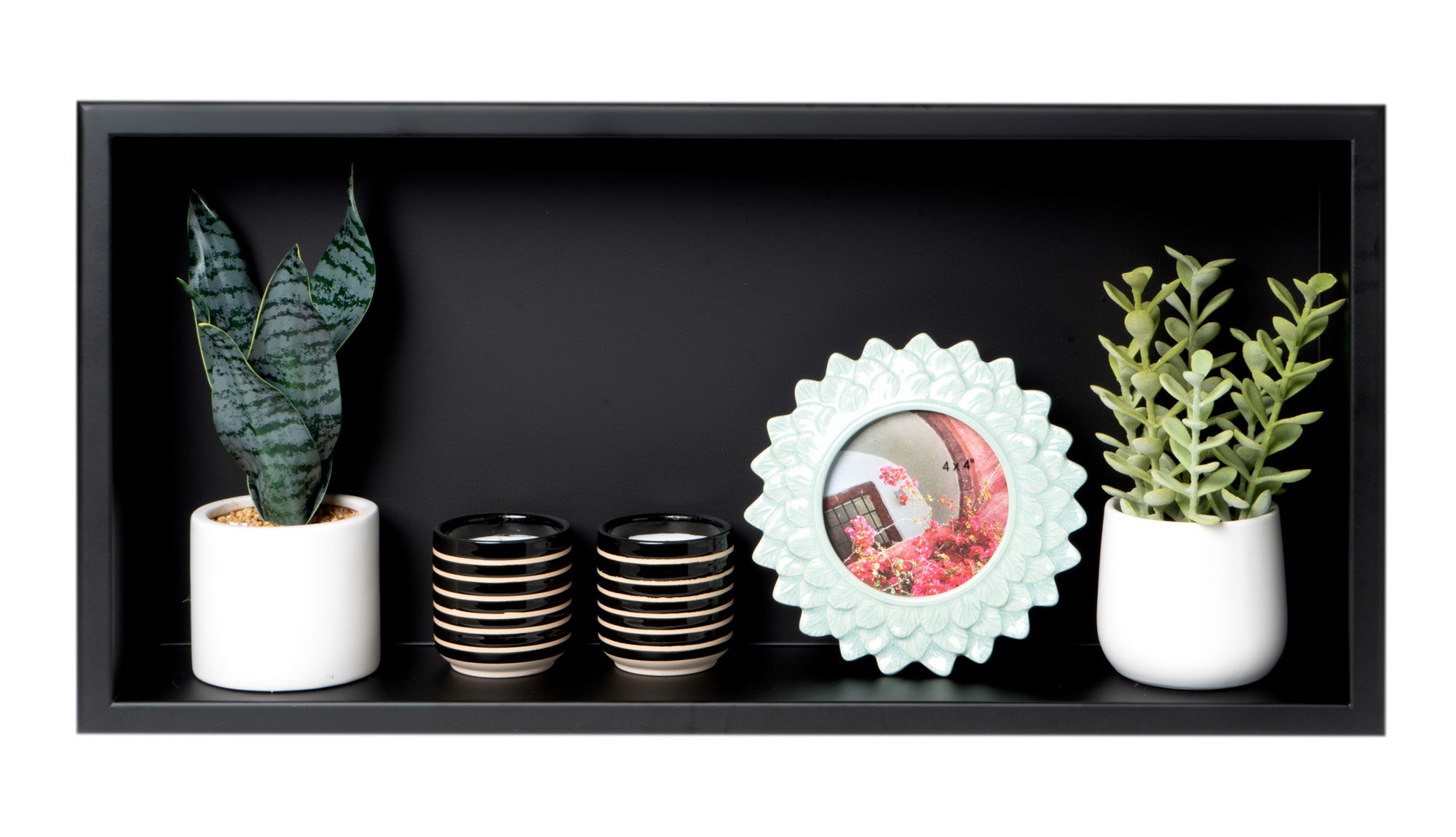 Alternate Image for ALFI brand ABNC2412-BLA 24 x 12 Black Matte Stainless Steel Horizontal Single Shelf Bath Shower Niche, 20 Gauge