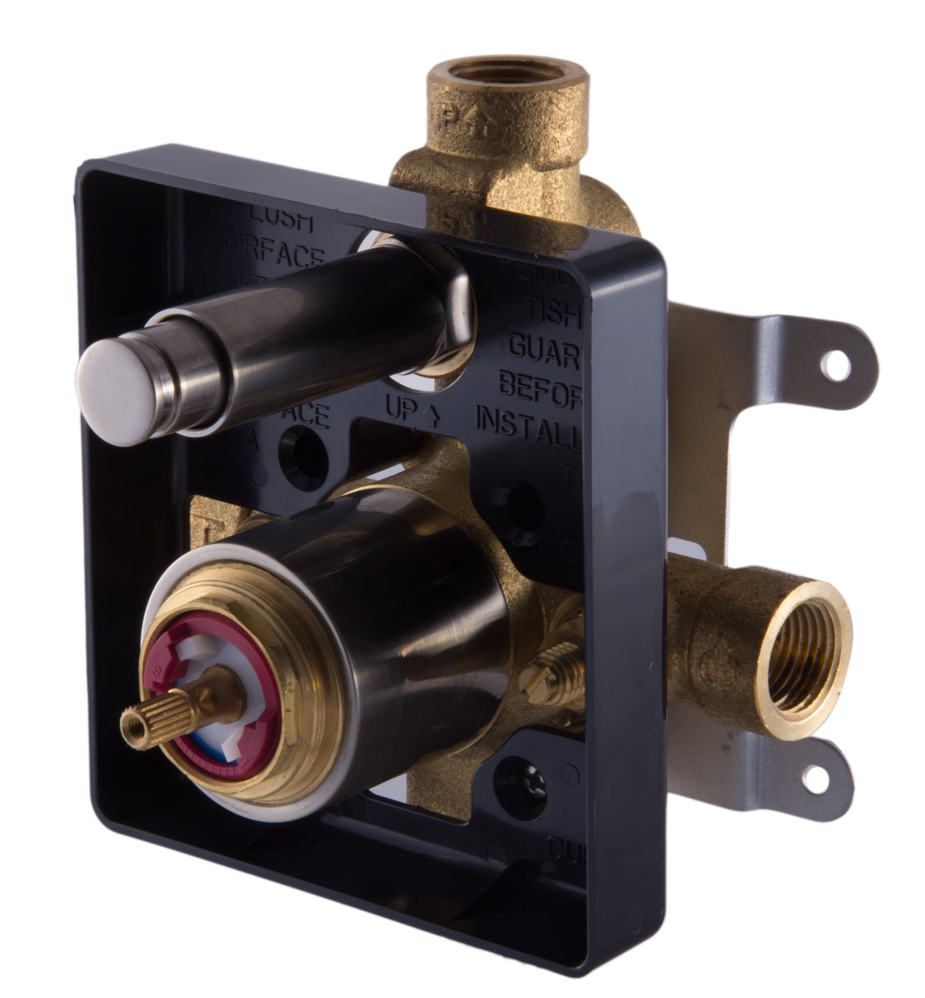 Alternative View of ALFI brand AB1701-BN Brushed Nickel Pressure Balanced Round Shower Mixer with Diverter, Brass