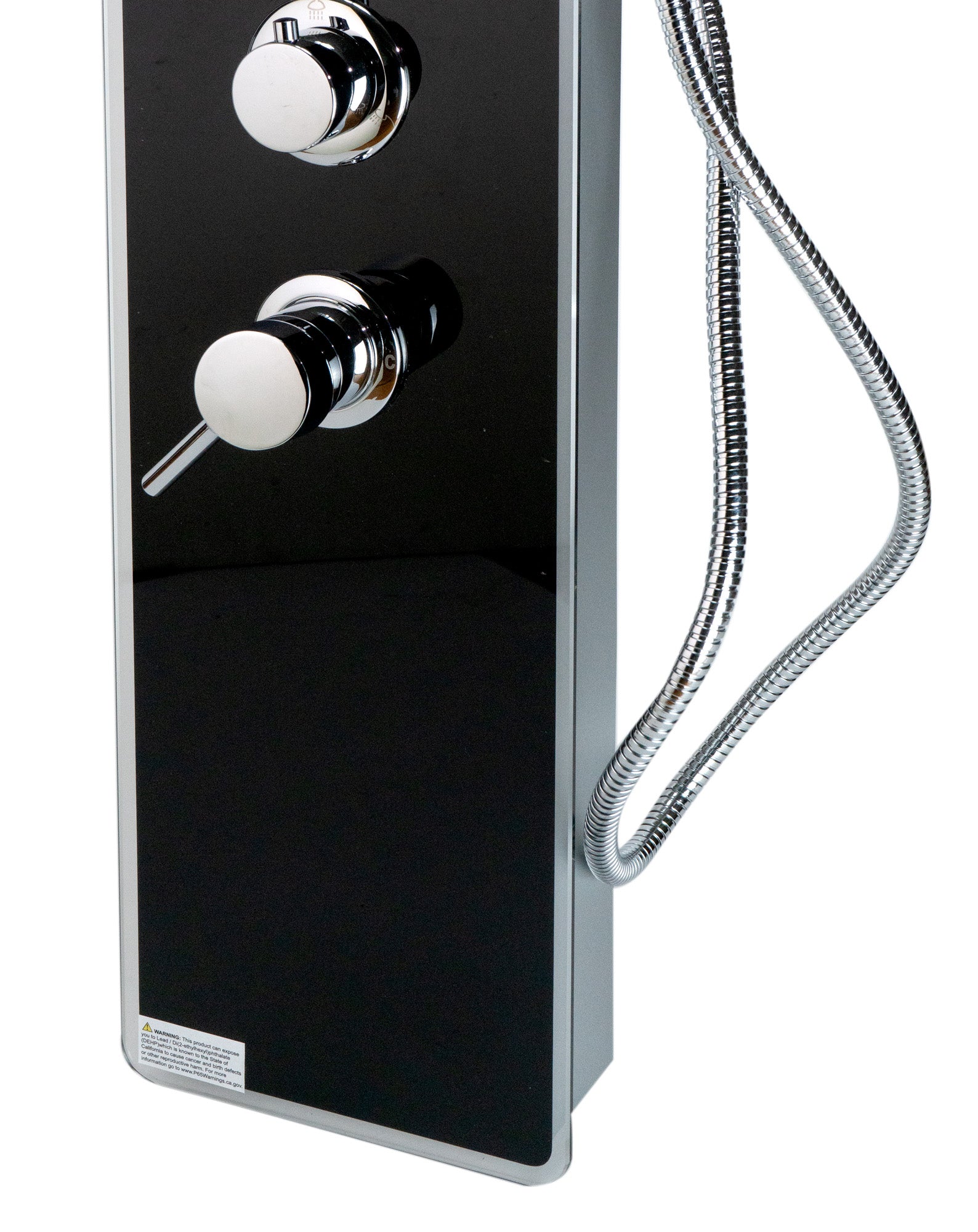 Alternate Image for ALFI brand ABSP55B Black Glass Shower Panel with 2 Body Sprays and Rain Shower Head