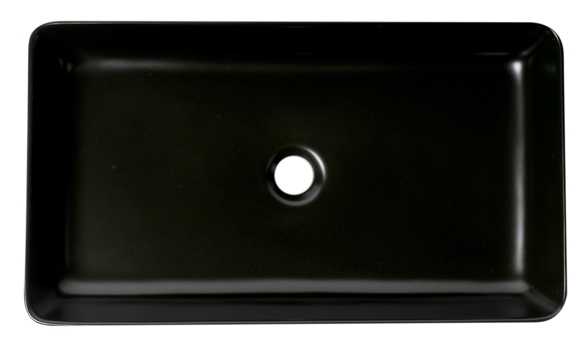 Alternate Image for ALFI brand 24" x 13.63" Rectangle Above Mount Porcelain Bathroom Sink, Black Matte, No Faucet Hole, ABC902-BM