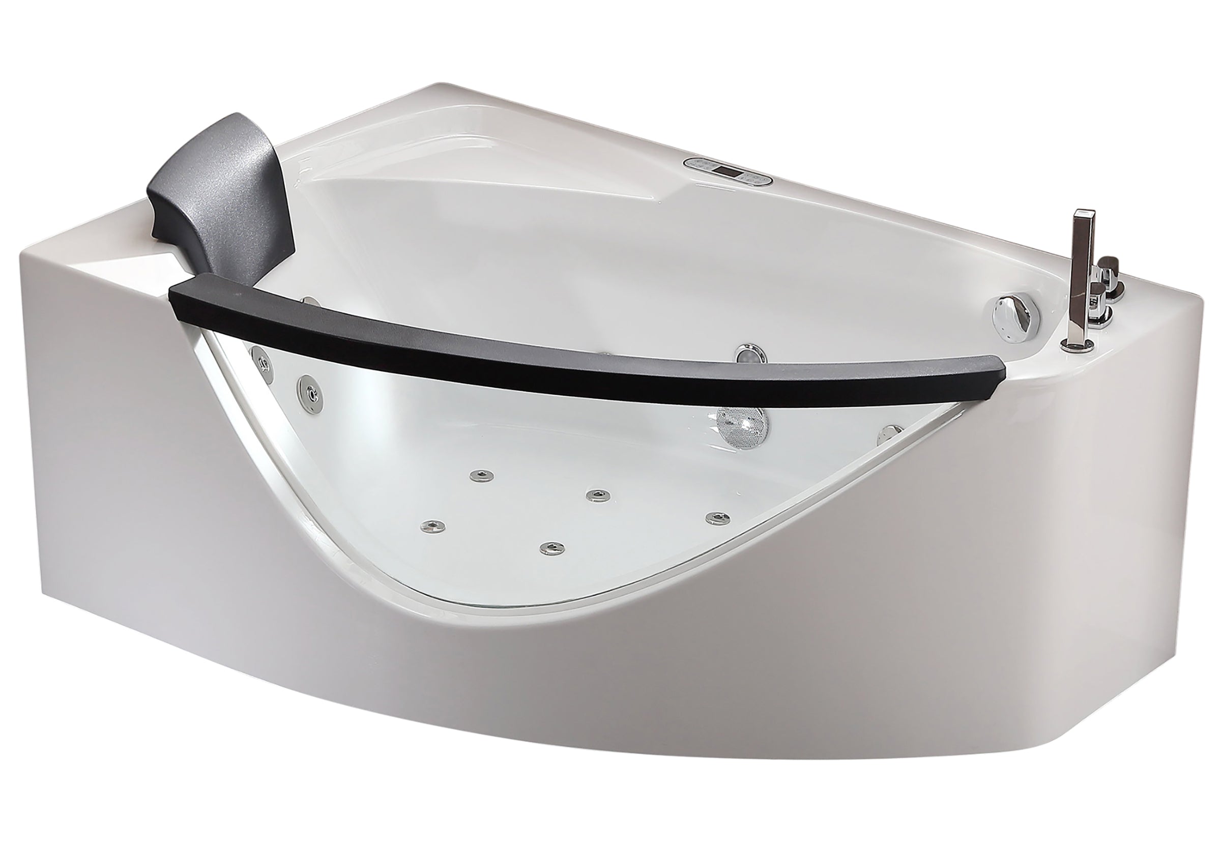 Alternate Image for Eago 59" Acrylic Corner Neo-angle Round Bathtub, White, AM198ETL-R