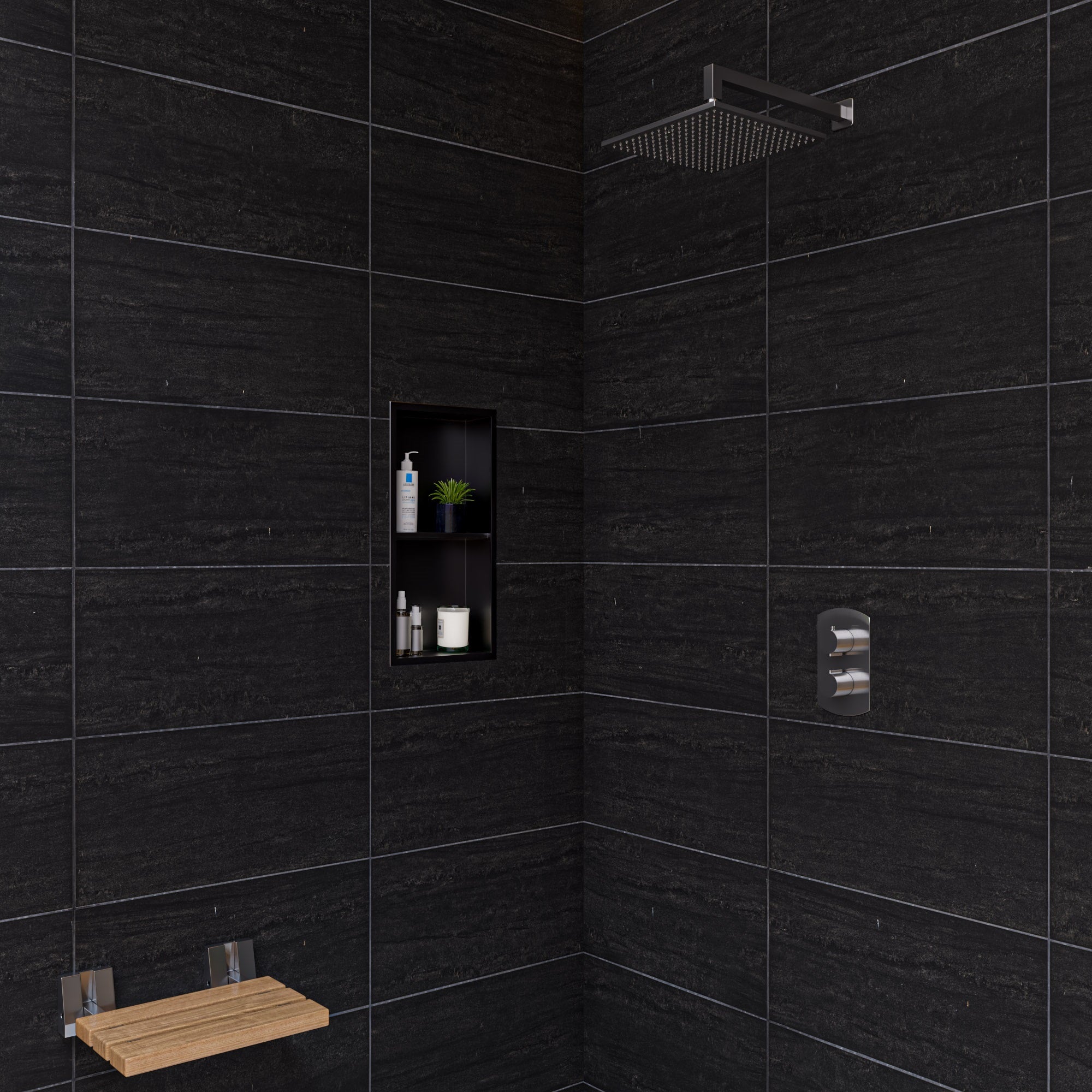 Alternate Image for ALFI brand ABSA16S-BN Brushed Nickel 16" Square Wall Shower Arm, Brass