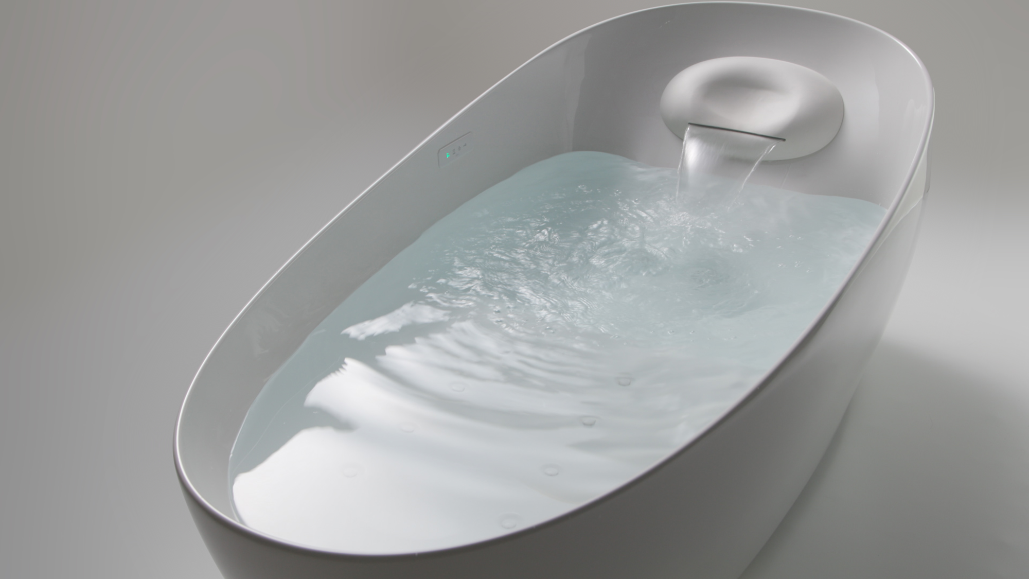 Alternate Image for Toto 87" Galaline Reinforced Marble Flotation Bathtub with Zero Dimension and Hydrohands, Gloss White, PJYD2200PWEU#GW
