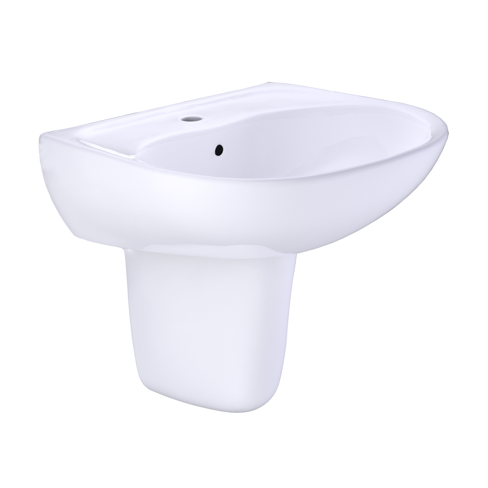 Alternate Image for TOTO Supreme Oval Wall-Mount Bathroom Sink with CeFiONtect and Shroud for Single Hole Faucets, Cotton White, Vitreous China, LHT241G#01