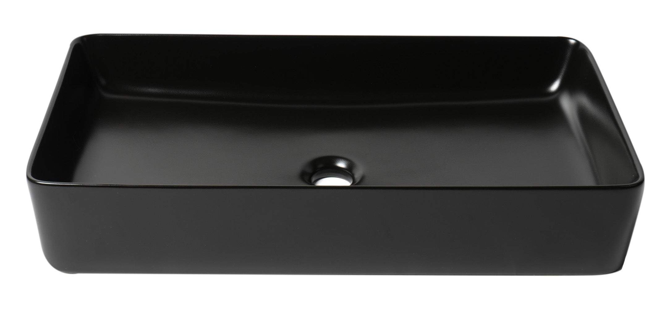 Alternate Image for ALFI brand 24" x 13.63" Rectangle Above Mount Porcelain Bathroom Sink, Black Matte, No Faucet Hole, ABC902-BM