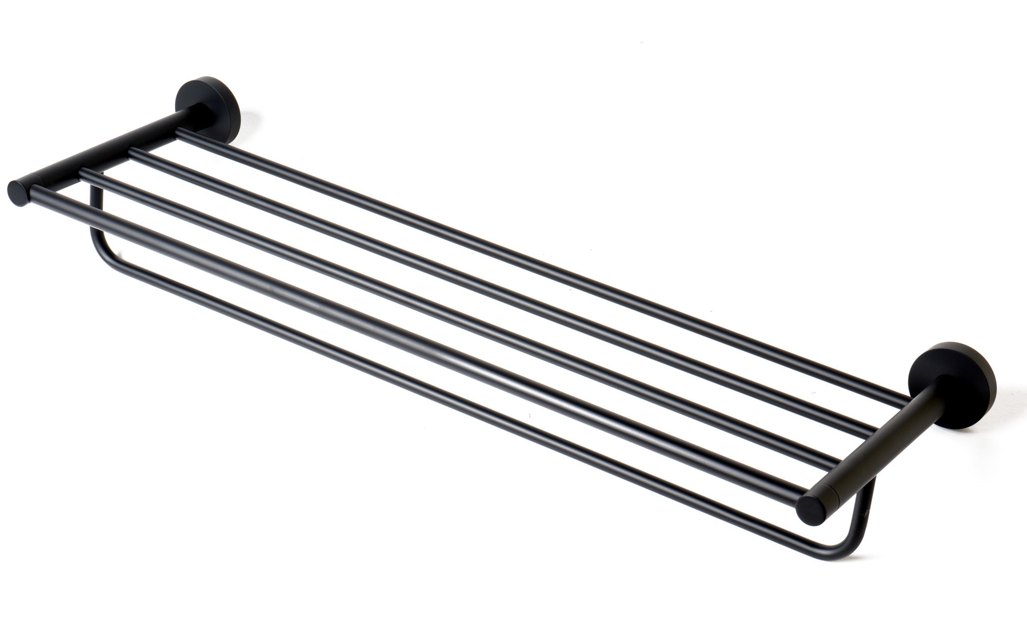 Main Image of ALFI brand AB9538-BM Black Matte 26" Towel Bar & Shelf, Brass