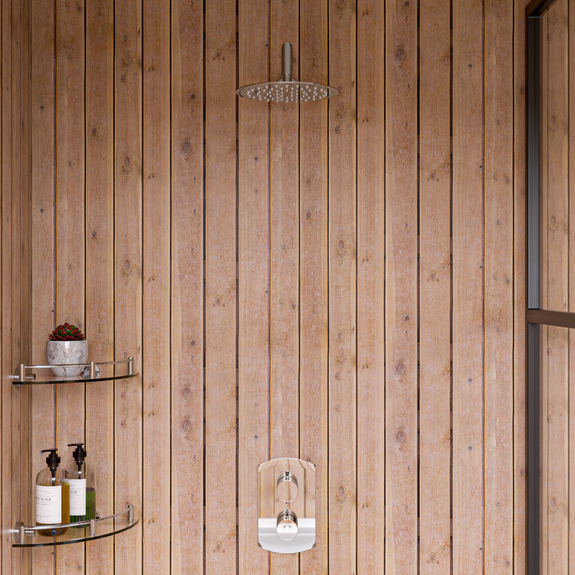 Alternate Image for ALFI brand AB3809-PC Polished Chrome Round Knob 1 Way Thermostatic Shower Mixer, Brass