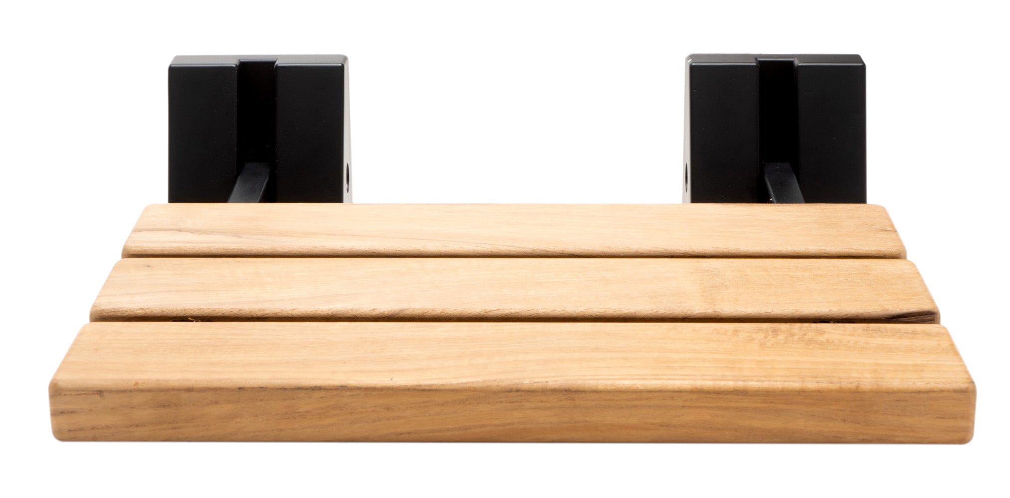 Alternate Image for ALFI brand ABS16S-BM Black Matte 16" Wide Foldable Teak Shower Seat with Square Hardware, Teak Wood, Natural Wood