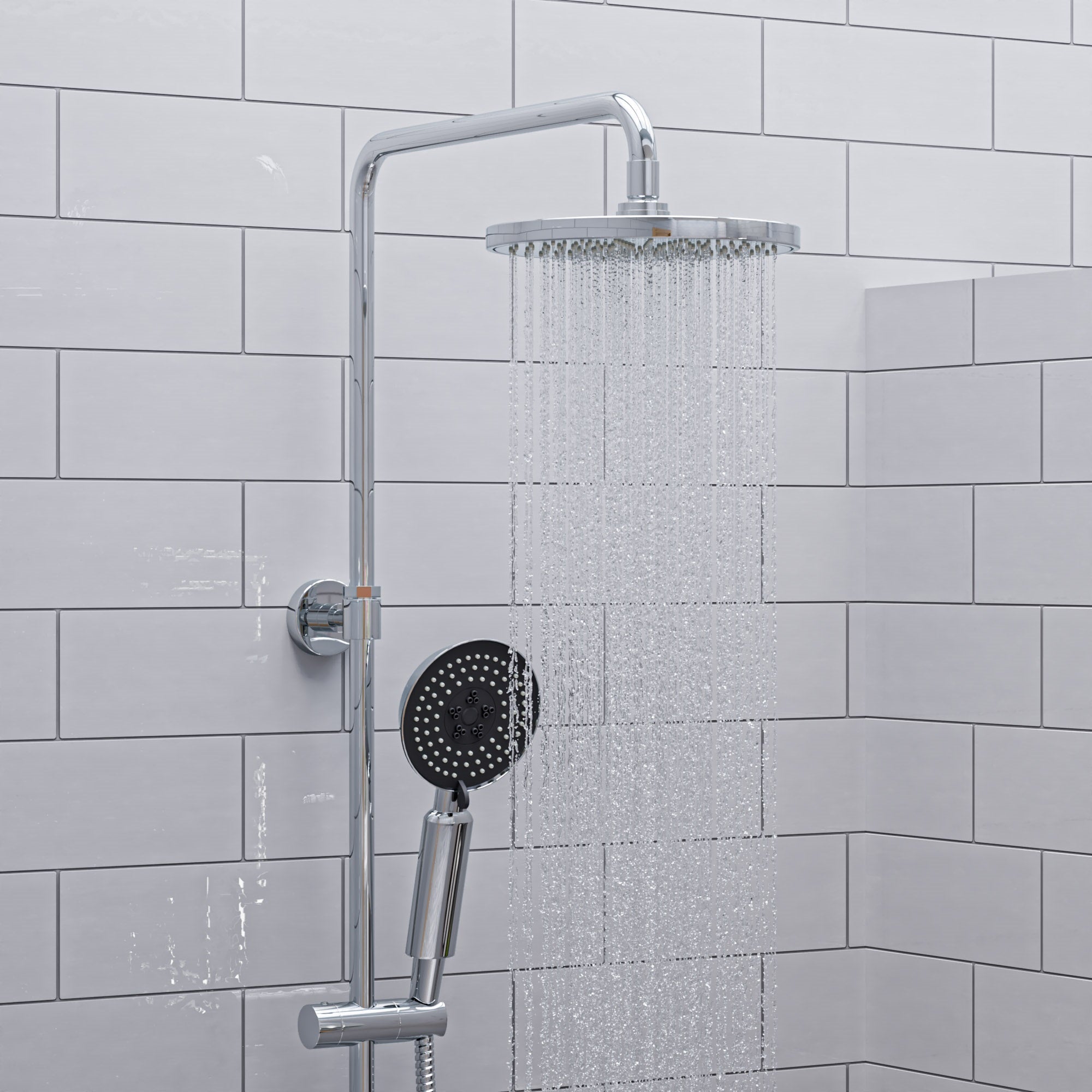 Main Image of ALFI brand AB2867-PC Polished Chrome Round Style Thermostatic Exposed Shower Set, Brass