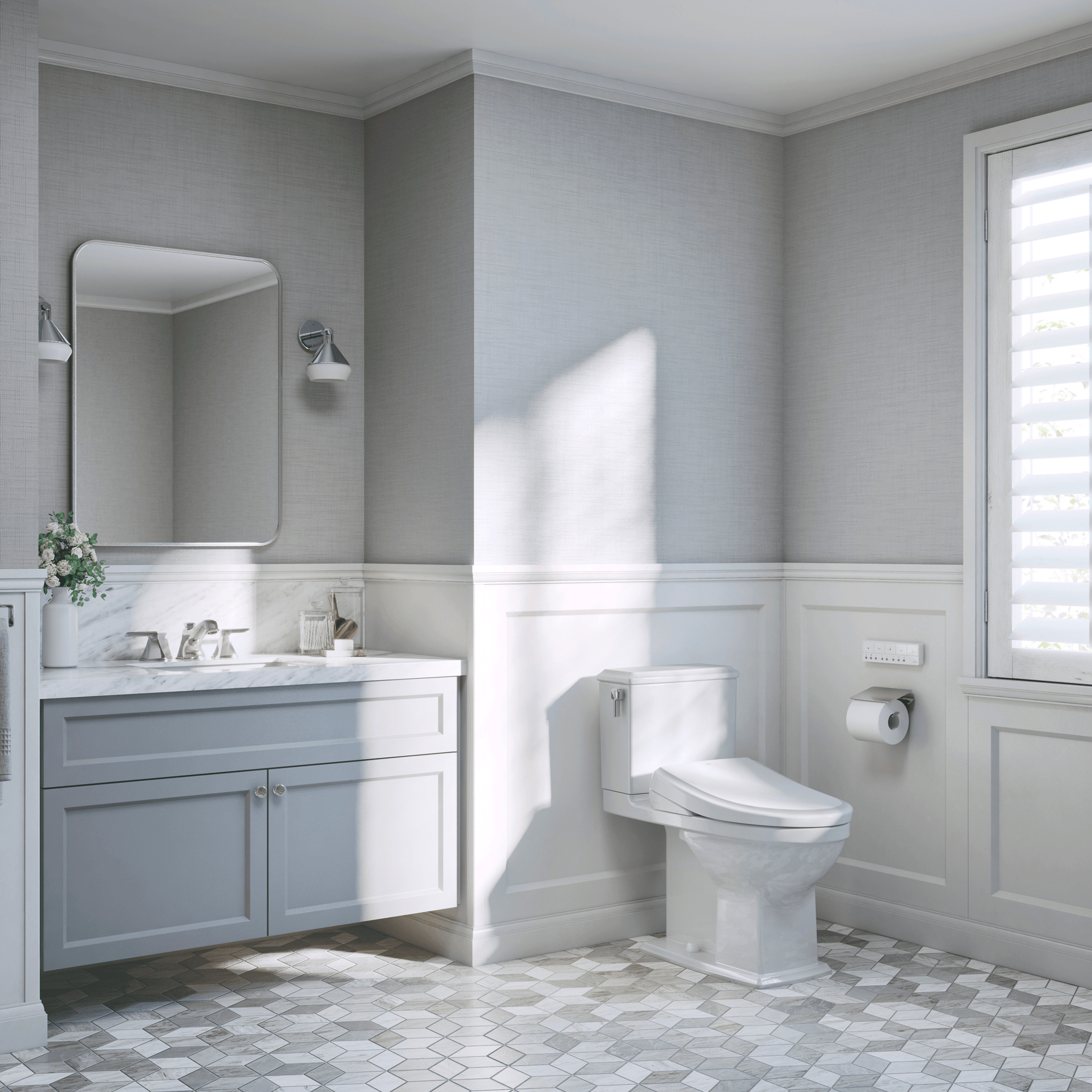 Alternate Image for TOTO S7A WASHLET+ Electronic Bidet Toilet Seat, EWATER+ Bowl and Wand Cleaning, Auto Open and Close Classic Lid, Elongated, Cotton White, Plastic, SW4734AT40#01