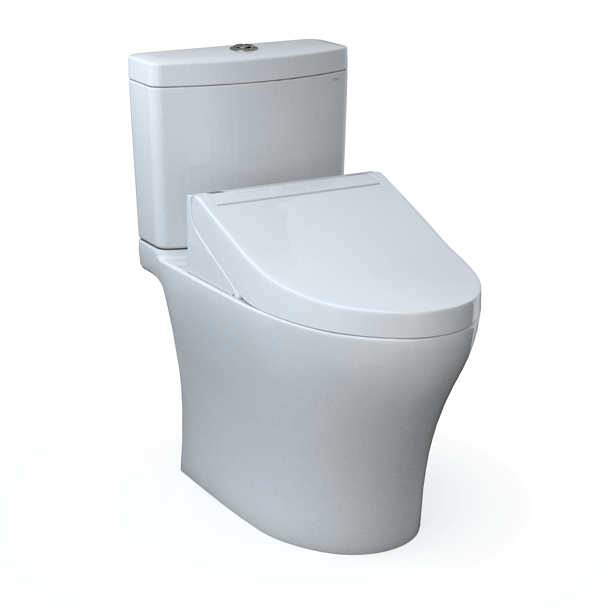 Alternate Image for TOTOWASHLET+ Aquia IV Two-Piece Elongated Dual Flush 1.28 and 0.9 GPF Toilet and WASHLET C5 Bidet Seat, Cotton White, Vitreous China|Plastic, MW4463084CEMGN#01