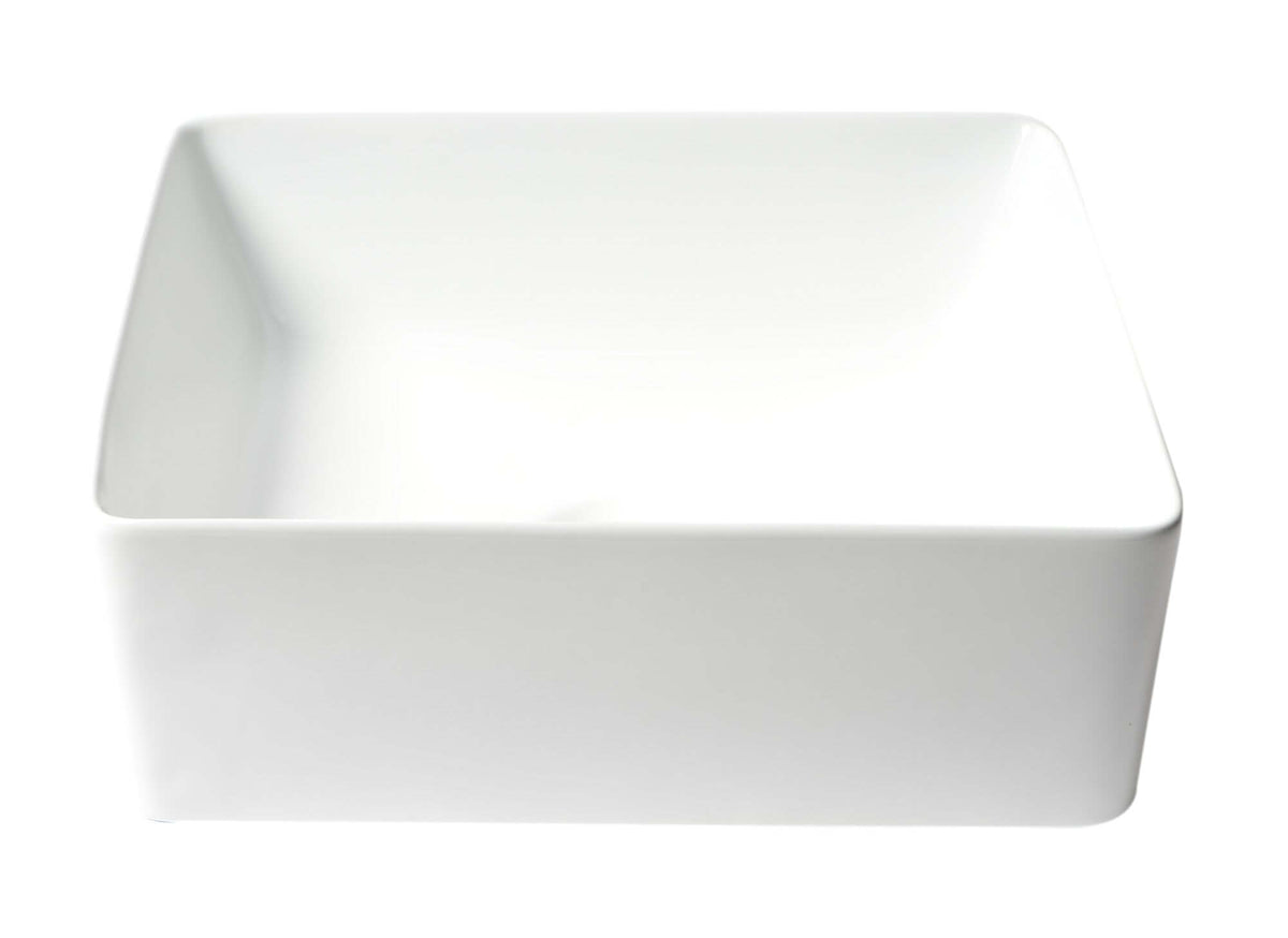Alternate Image for ALFI brand 15.13" x 15.13" Square Above Mount Porcelain Bathroom Sink, White, No Faucet Hole, ABC903-W
