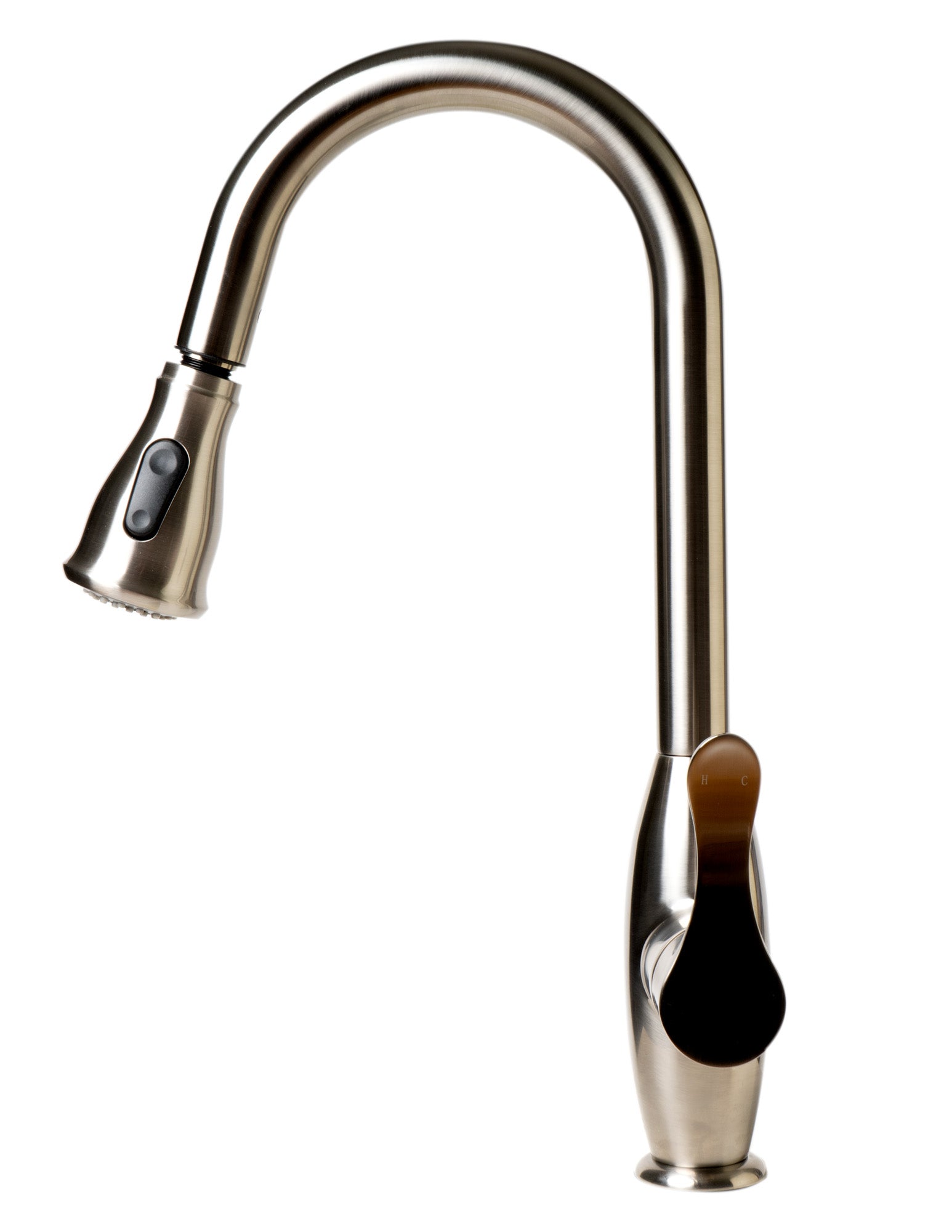 Alternate Image for ALFI brand 1.8 GPM Lever Gooseneck Spout Touch Kitchen Faucet, Gray, Pull Down, Brushed Nickel, Traditional, ABKF3783-BN