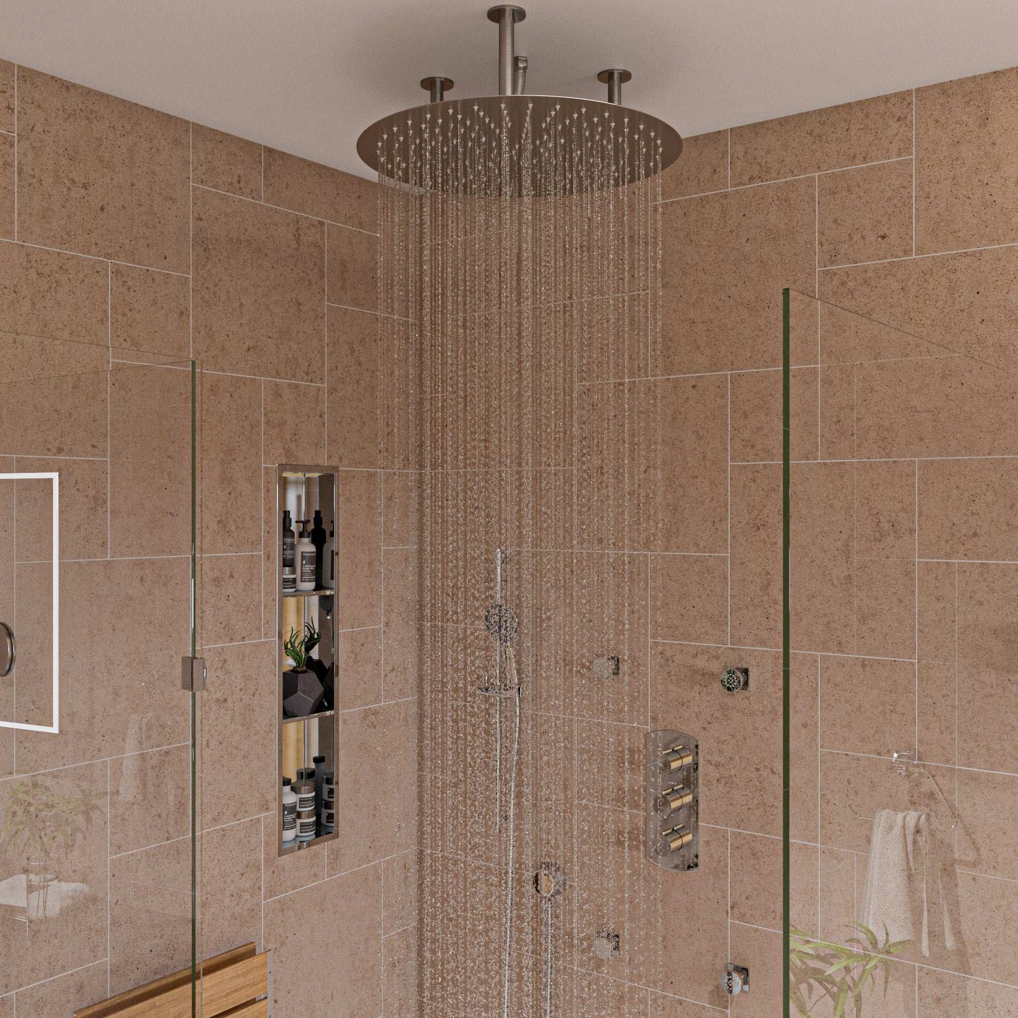 Alternate Image for ALFI brand RAIN24R-BSS 24" Round Brushed Solid Stainless Steel Ultra Thin Rain Shower Head