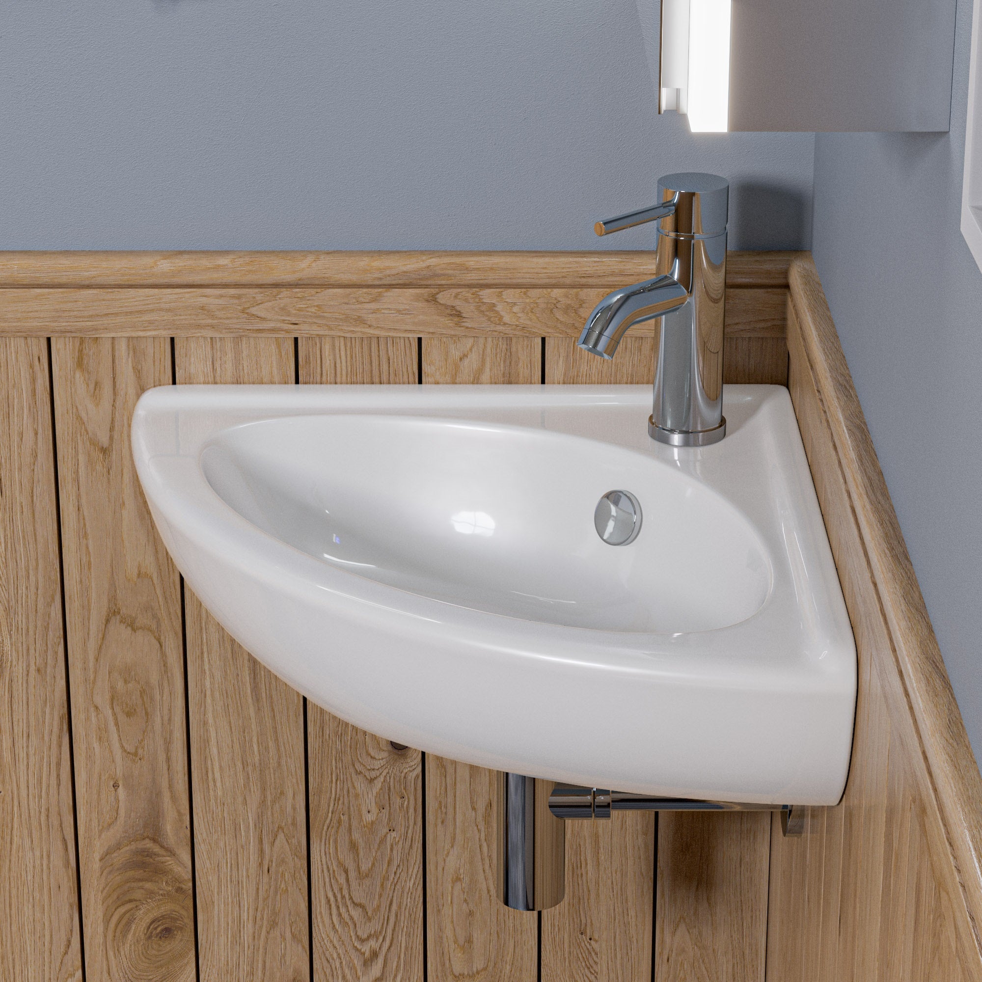 Alternative View of ALFI brand 22" x 18.63" Oval Wall Mount Porcelain Bathroom Sink, White, 1 Faucet Hole, ABC120