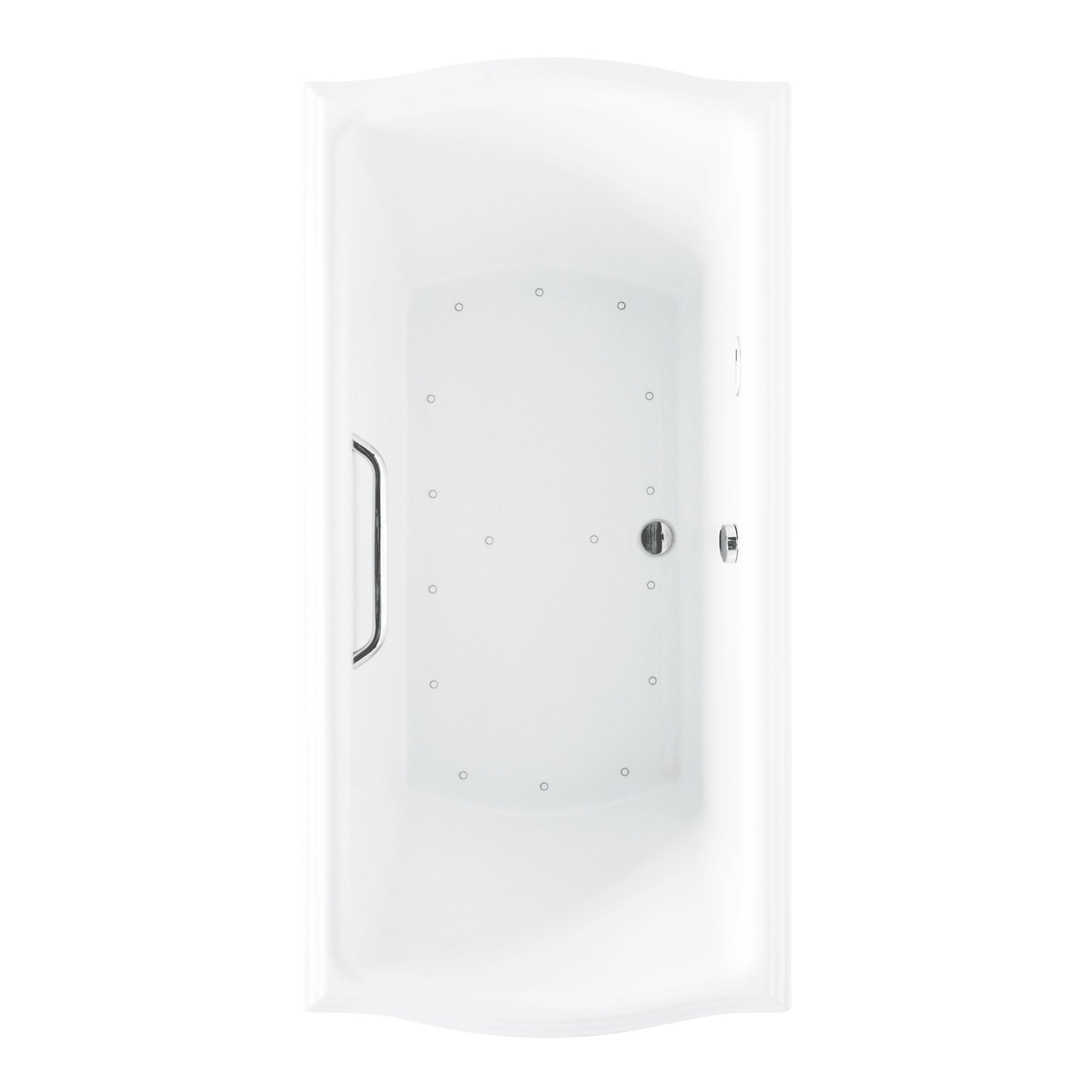 Toto 66" Cast Acrylic Clayton Drop-In Tub Right Blower Bathtub with Grab Bar, Cotton White, ABR789S#01YCP