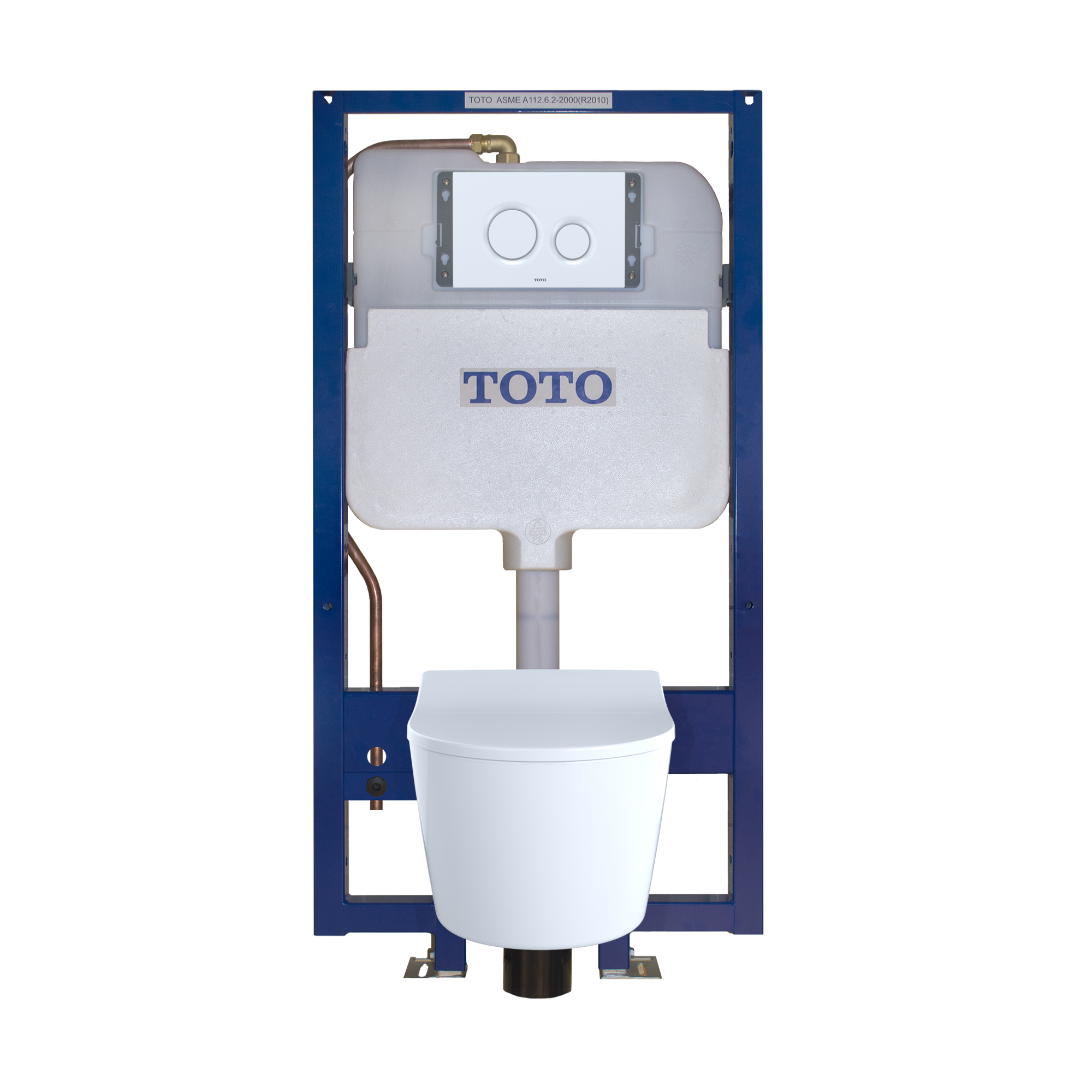 TOTO DuoFit In-Wall Toilet Tank with Dual-Max Dual-Flush 1.28 and 0.9 GPF System with Copper Supply, Steel|Plastic, WT172M