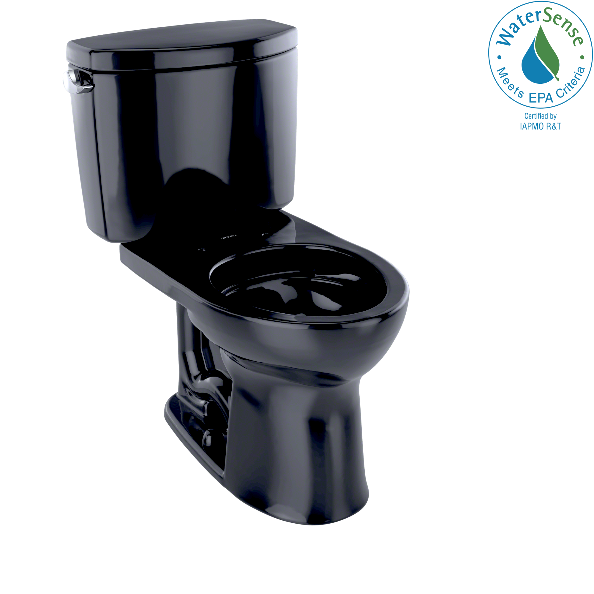 TOTO Drake II Two-Piece Round 1.28 GPF Universal Height Toilet, Ebony, Vitreous China, CST453CEF#51