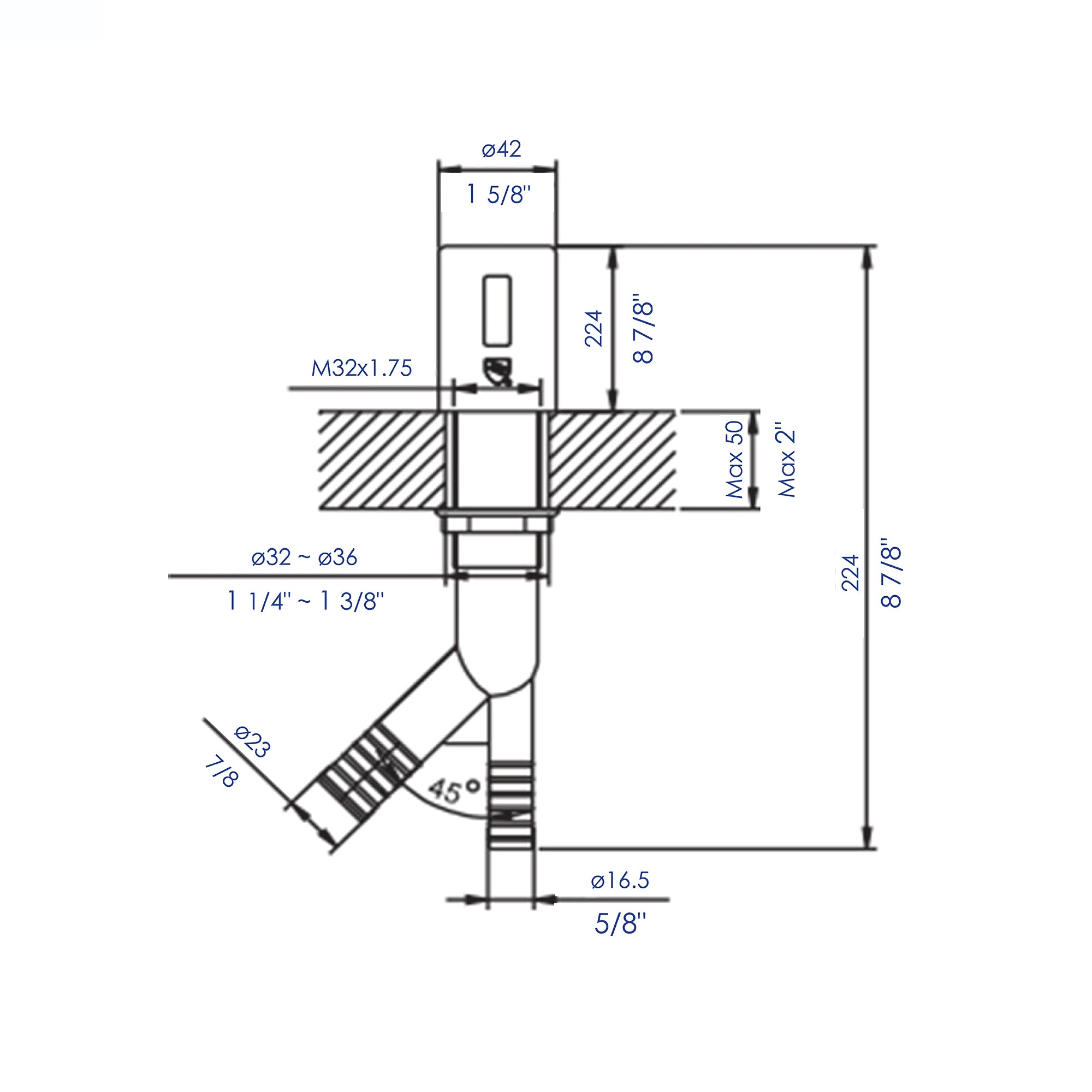 Alternate Image for ALFI brand Plastic, AB2609-PC Polished Chrome Air Gap Cover and Tube for Dishwasher