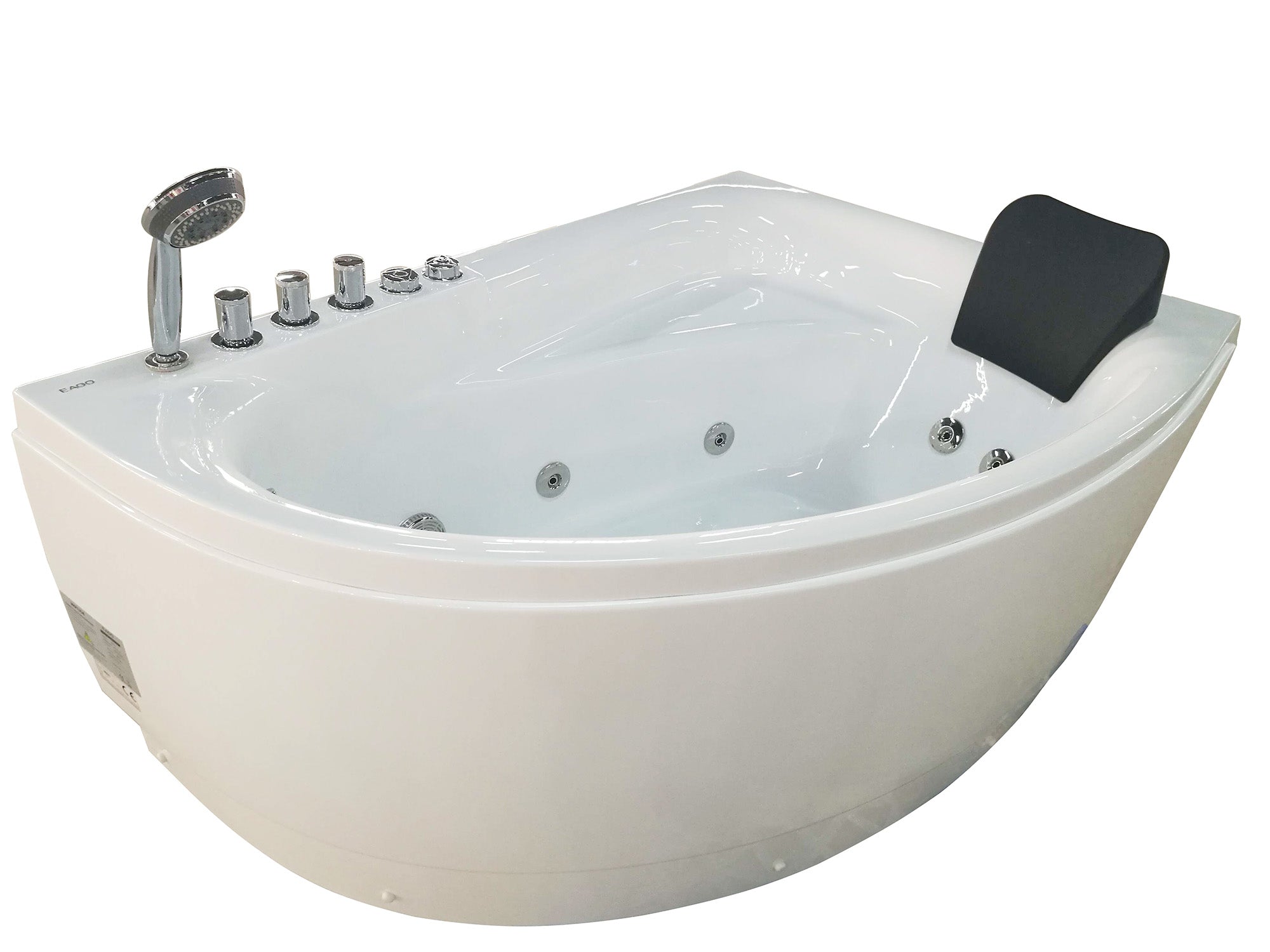 Alternate Image for Eago 59" Acrylic Corner Neo-angle Round Bathtub, White, AM161-L
