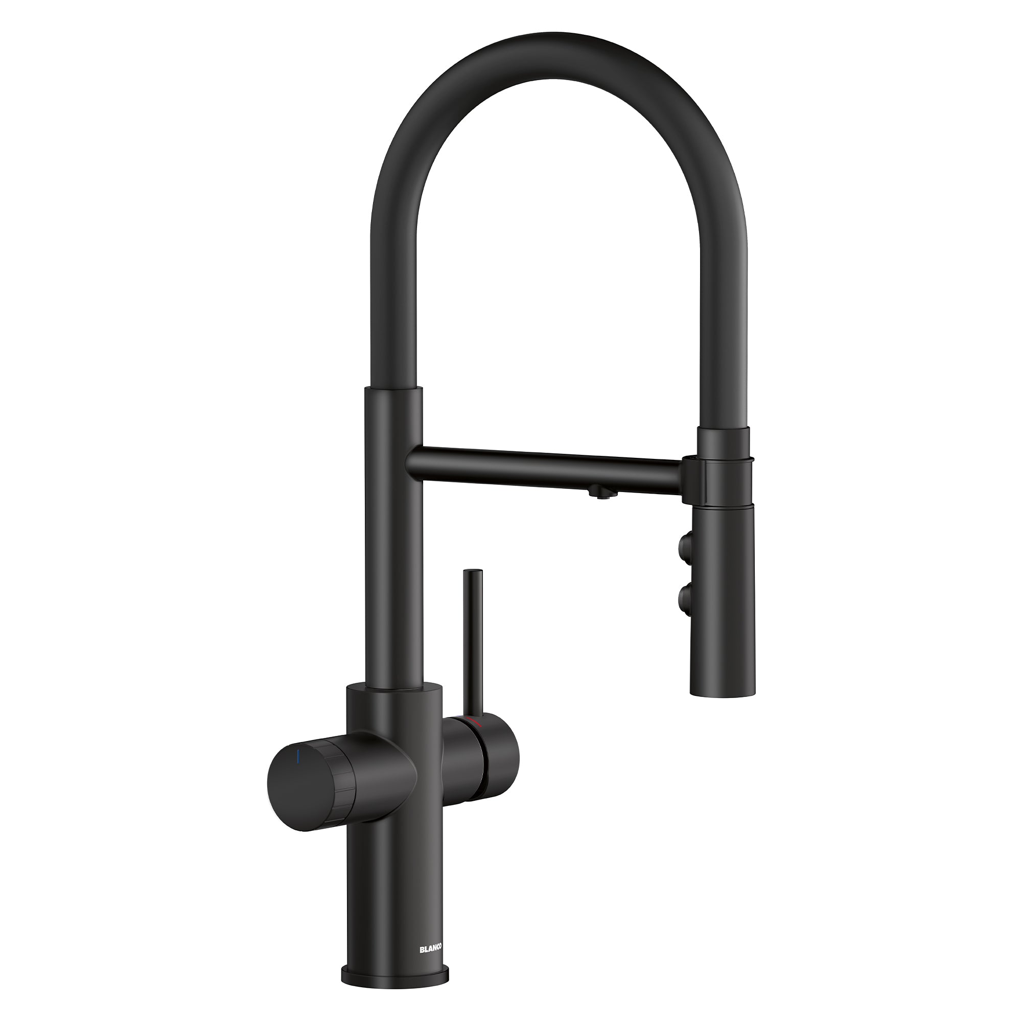 Blanco Catris Flexo Filter-Ready Semi-Pro Pull-Down Dual-Spray Kitchen Faucet, Matte Black, 1.5 GPM, Brass, 442992