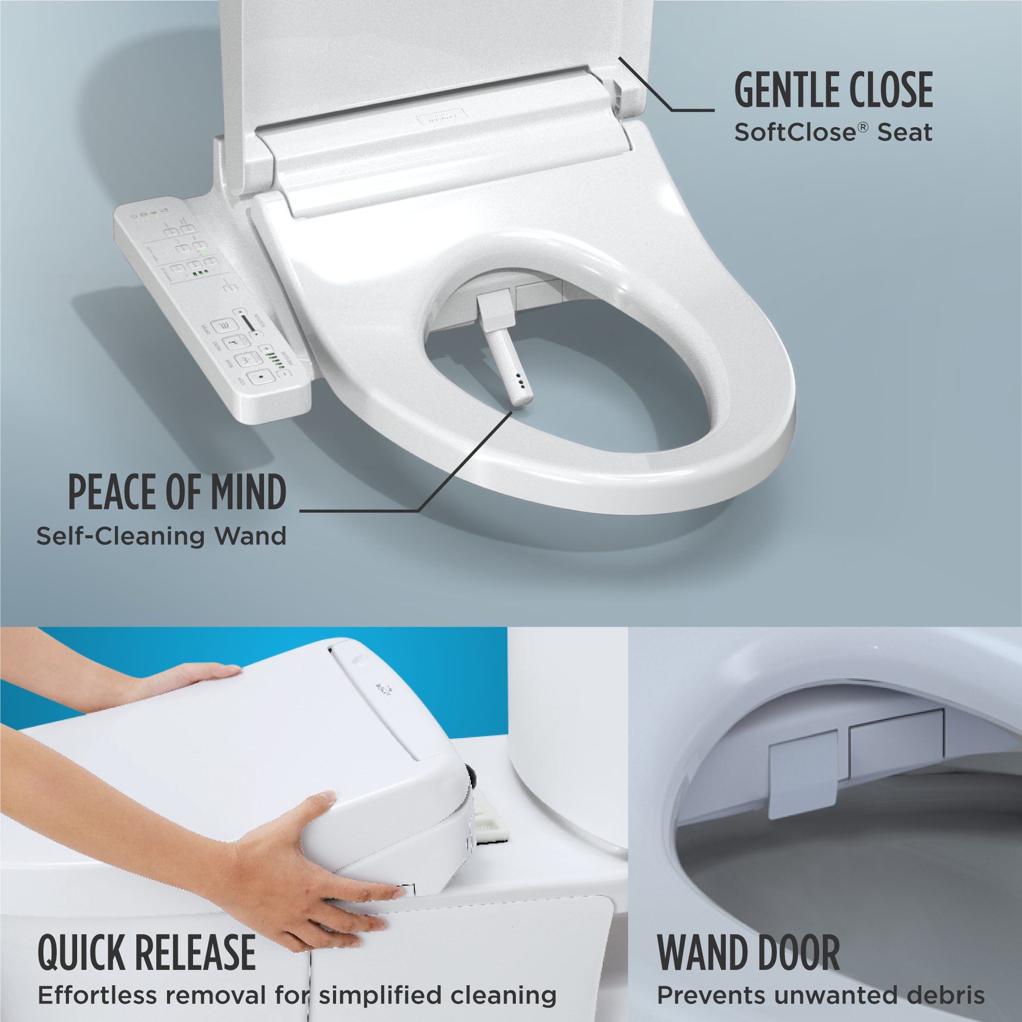 Alternate Image for TOTO WASHLET KC2 Electronic Bidet Toilet Seat with Heated Seat and SoftClose Lid, Elongated, Cotton White, Plastic, SW3024#01