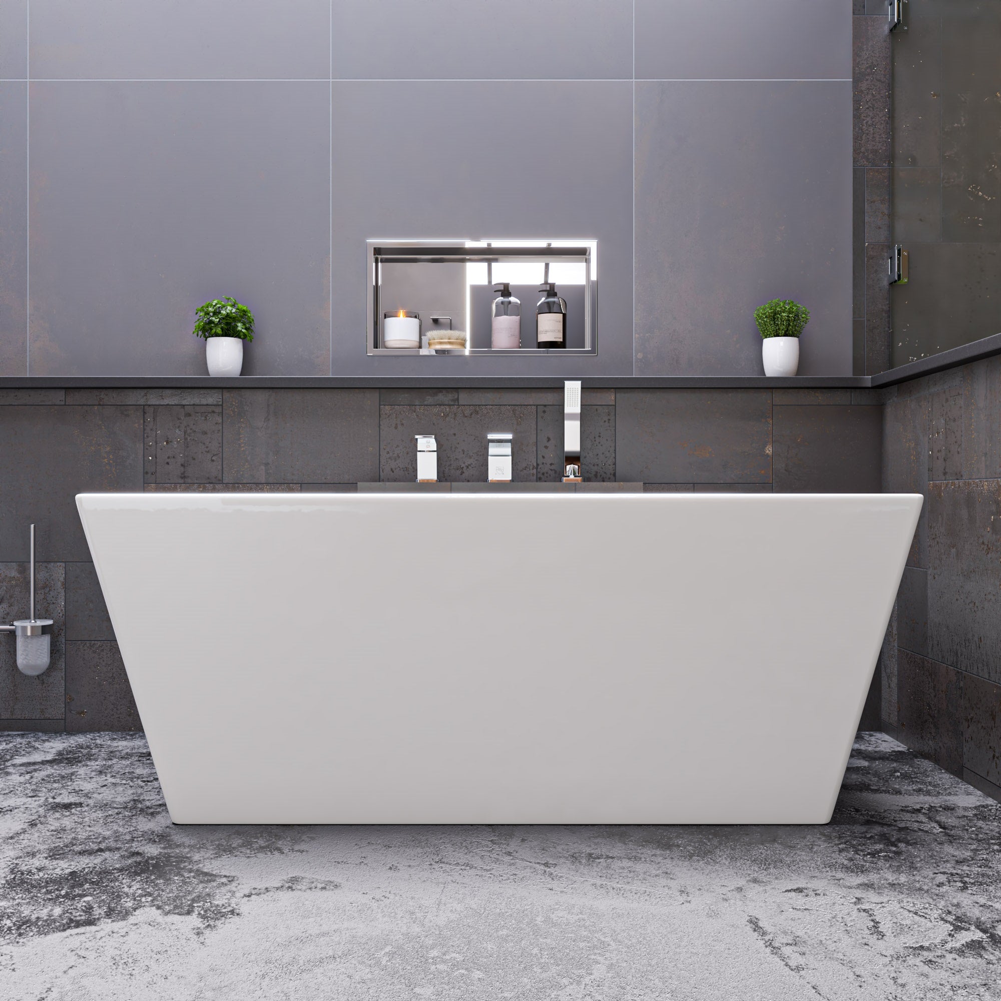 Alternate Image for ALFI brand Brass, AB2464-PC Polished Chrome Deck Mounted 3 Hole Tub Filler & Shower Head