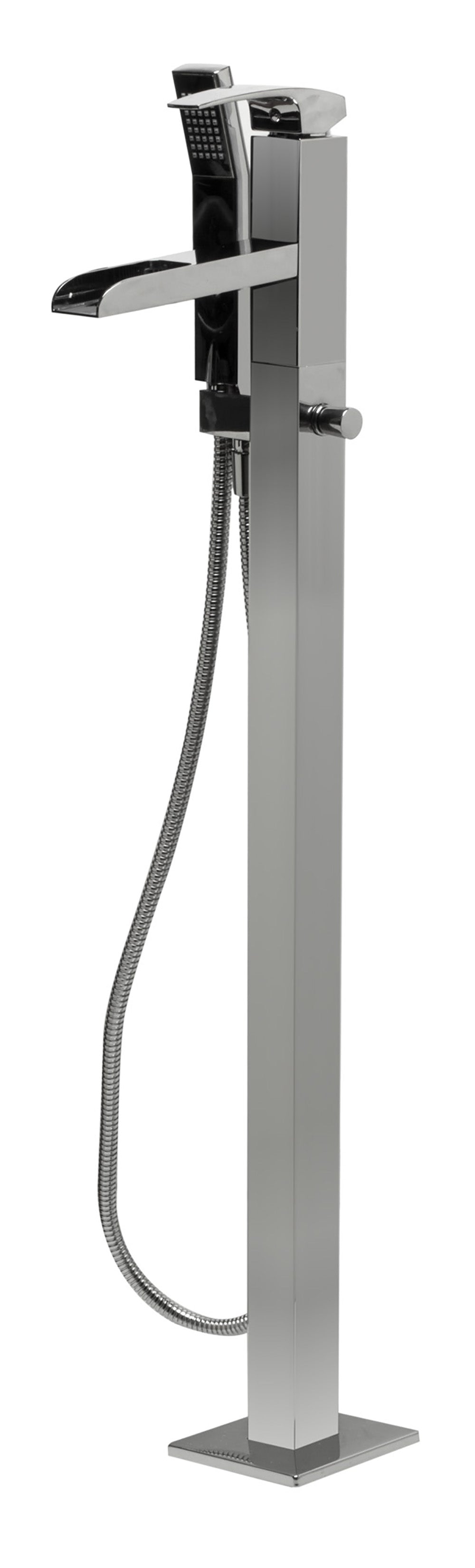 Alternate Image for ALFI brand Brass, AB2843-PC Polished Chrome Single Hole Floor Mounted Waterfall Tub Filler