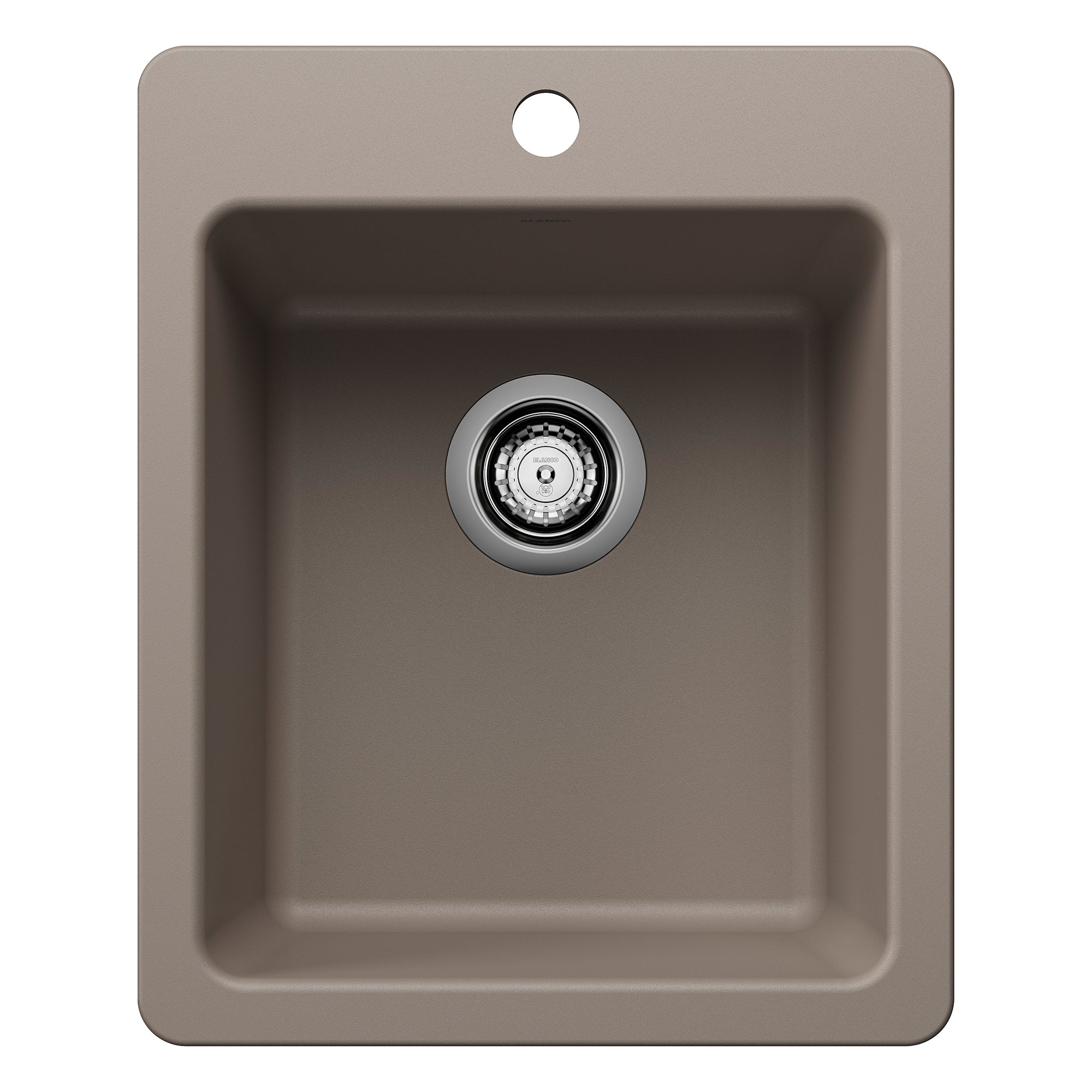 Blanco Liven 17" Rectangle Silgranit Bar/Prep Sink, Truffle, 1 Faucet Hole, 443238