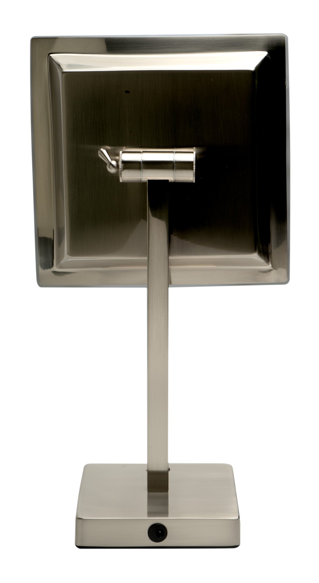Alternate Image for ALFI brand ABM8FLED-BN Brushed Nickel Tabletop Square 8" 5x Magnifying Cosmetic Mirror with Light