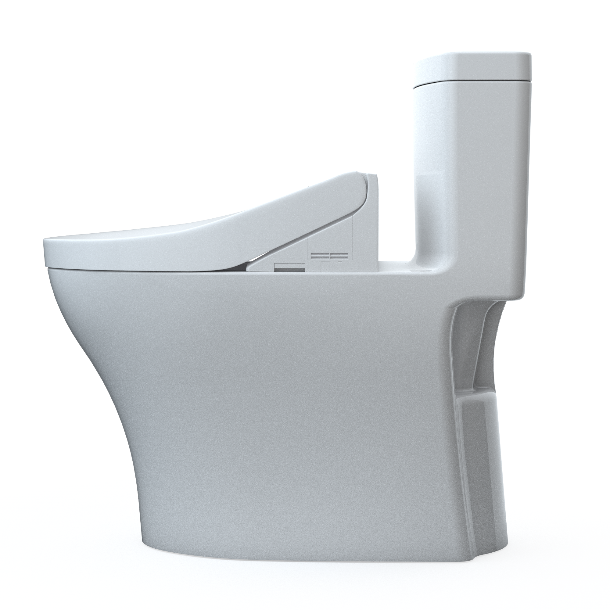 Alternate Image for TOTO WASHLET+ Aquia IV One-Piece Elongated Dual Flush 1.28 and 0.9 GPF Toilet and WASHLET C5 Bidet Seat, Cotton White- Vitreous China|Plastic, MW6463084CEMFGN#01