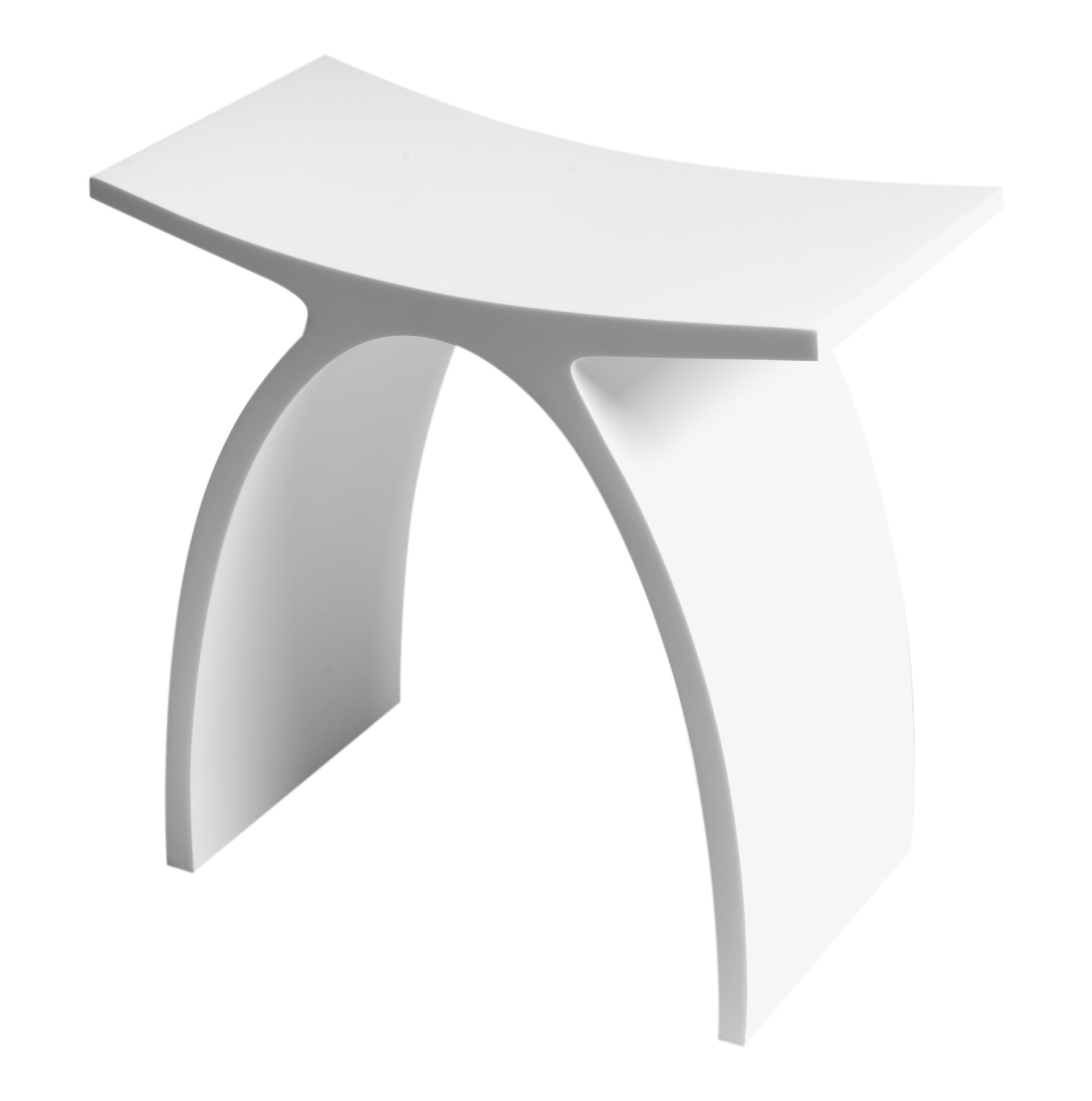 Alternate Image for ALFI brand ABST77 Arched White Matte Solid Surface Resin Bathroom / Shower Stool