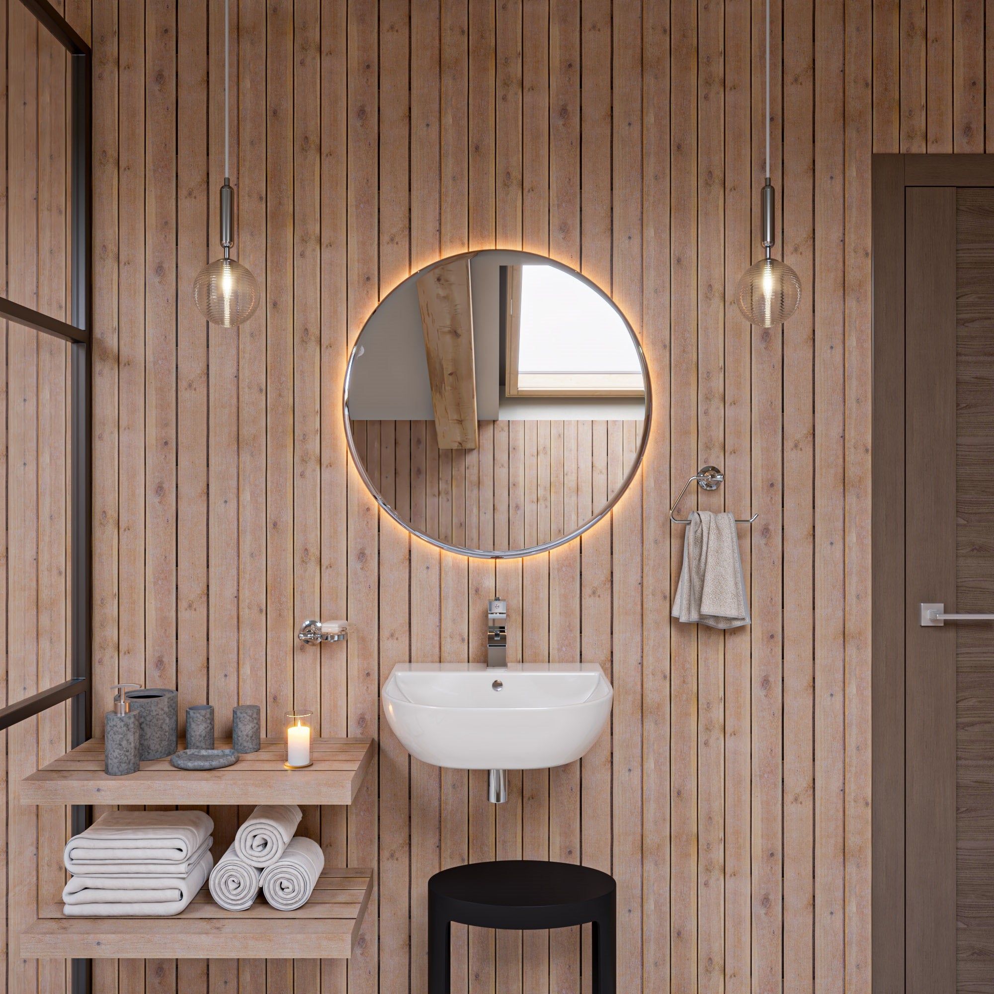 Alternate Image for ALFI brand ABCO1022 5 Piece Solid Concrete Gray Matte Bathroom Accessory Set