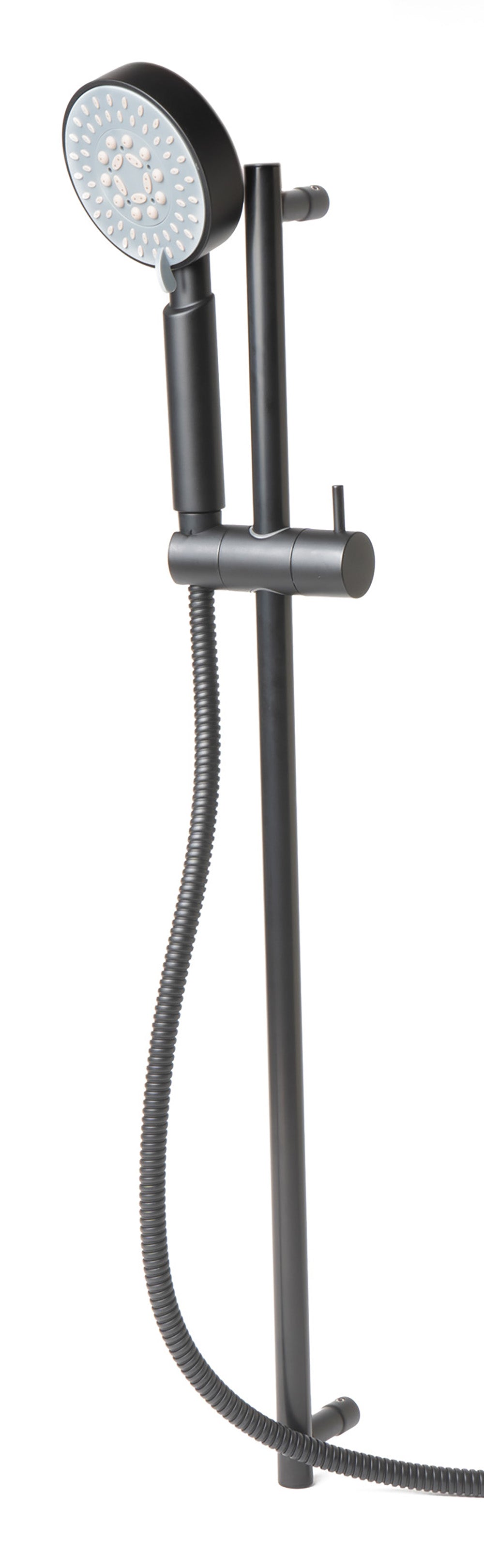 ALFI brand AB7938-BM Black Matte Round Sliding Rail Hand Shower Set, Brass