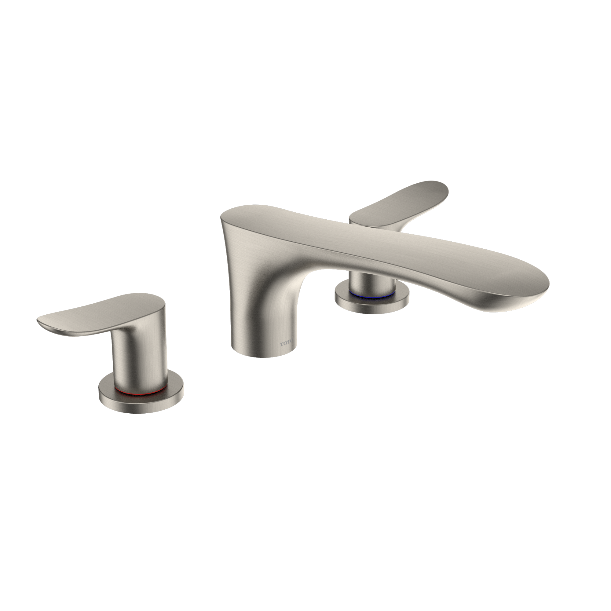 Alternate Image for TOTO GO Two-Handle Deck-Mount Roman Tub Filler Trim, Brushed Nickel, Brass, TBG01201U#BN