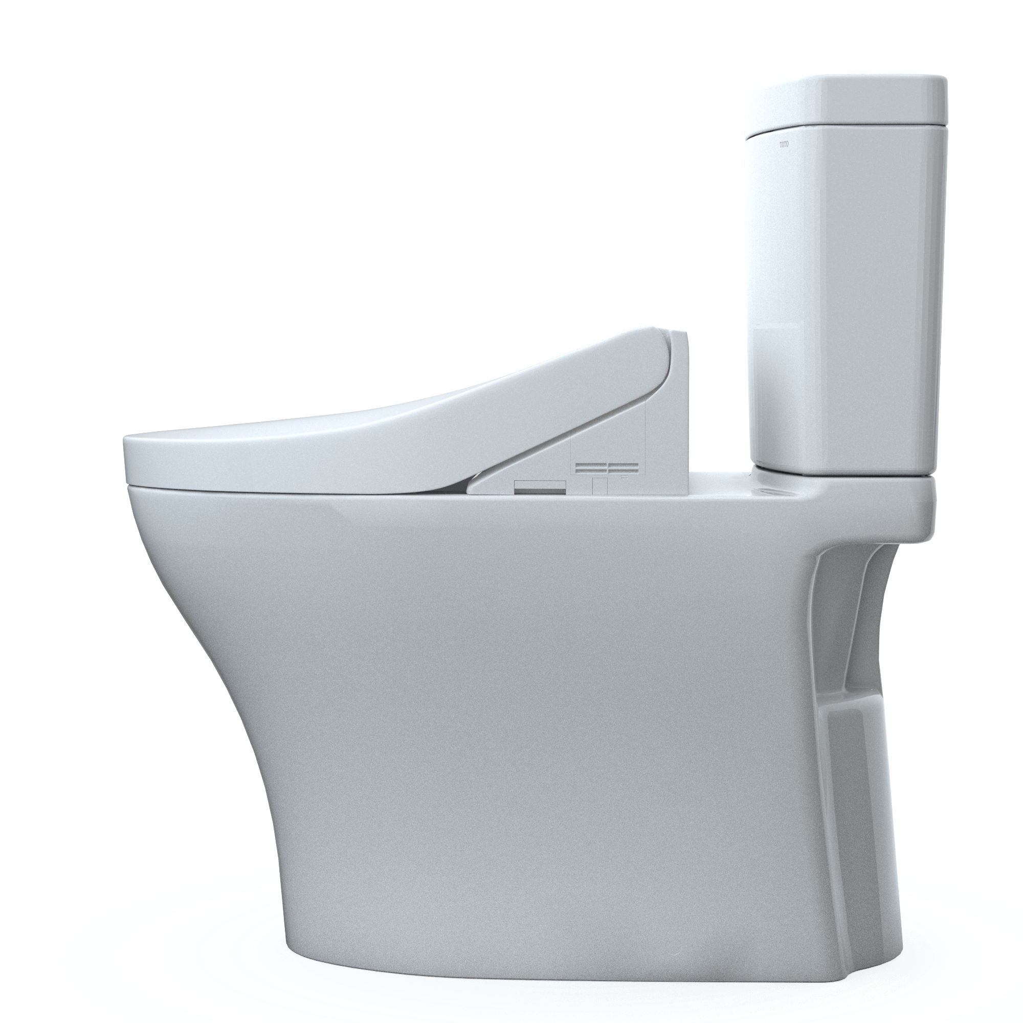 Alternate Image for TOTOWASHLET+ Aquia IV Two-Piece Elongated Dual Flush 1.28 and 0.9 GPF Toilet and WASHLET C5 Bidet Seat, Cotton White, Vitreous China|Plastic, MW4463084CEMGN#01