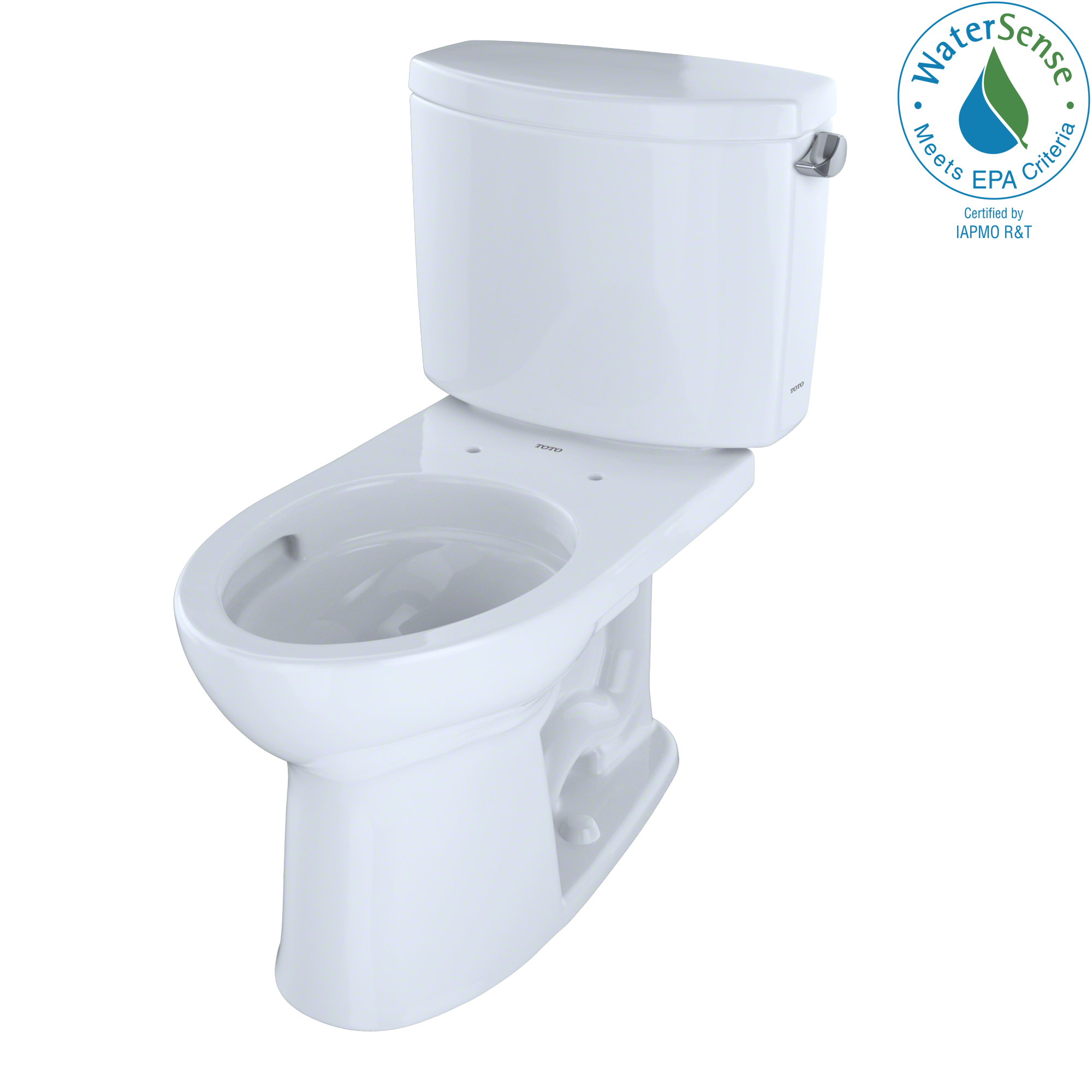 Alternate Image for TOTO Drake II Two-Piece Elongated 1.28 GPF Universal Height Toilet with CEFIONTECT and Right-Hand Trip Lever, Cotton White, Vitreous China, CST454CEFRG#01