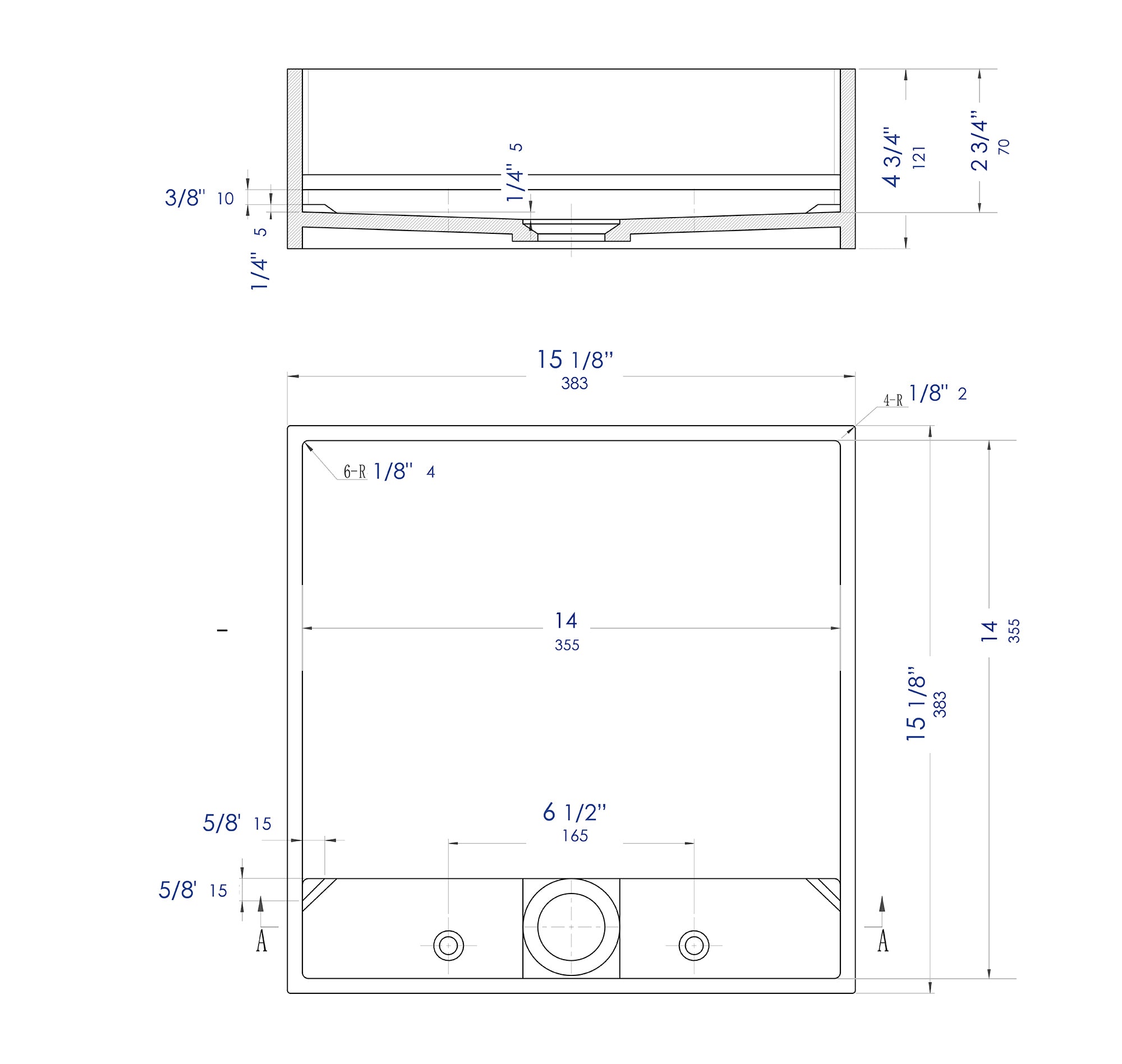 Alternate Image for ALFI brand 15.13" x 15.13" Square Above Mount Resin Bathroom Sink, White Matte, No Faucet Hole, ABRS14S